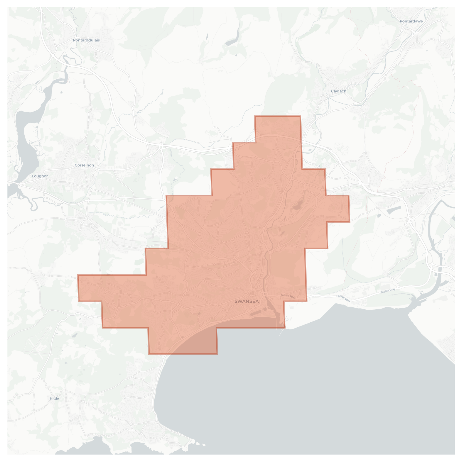 Swansea geographic map