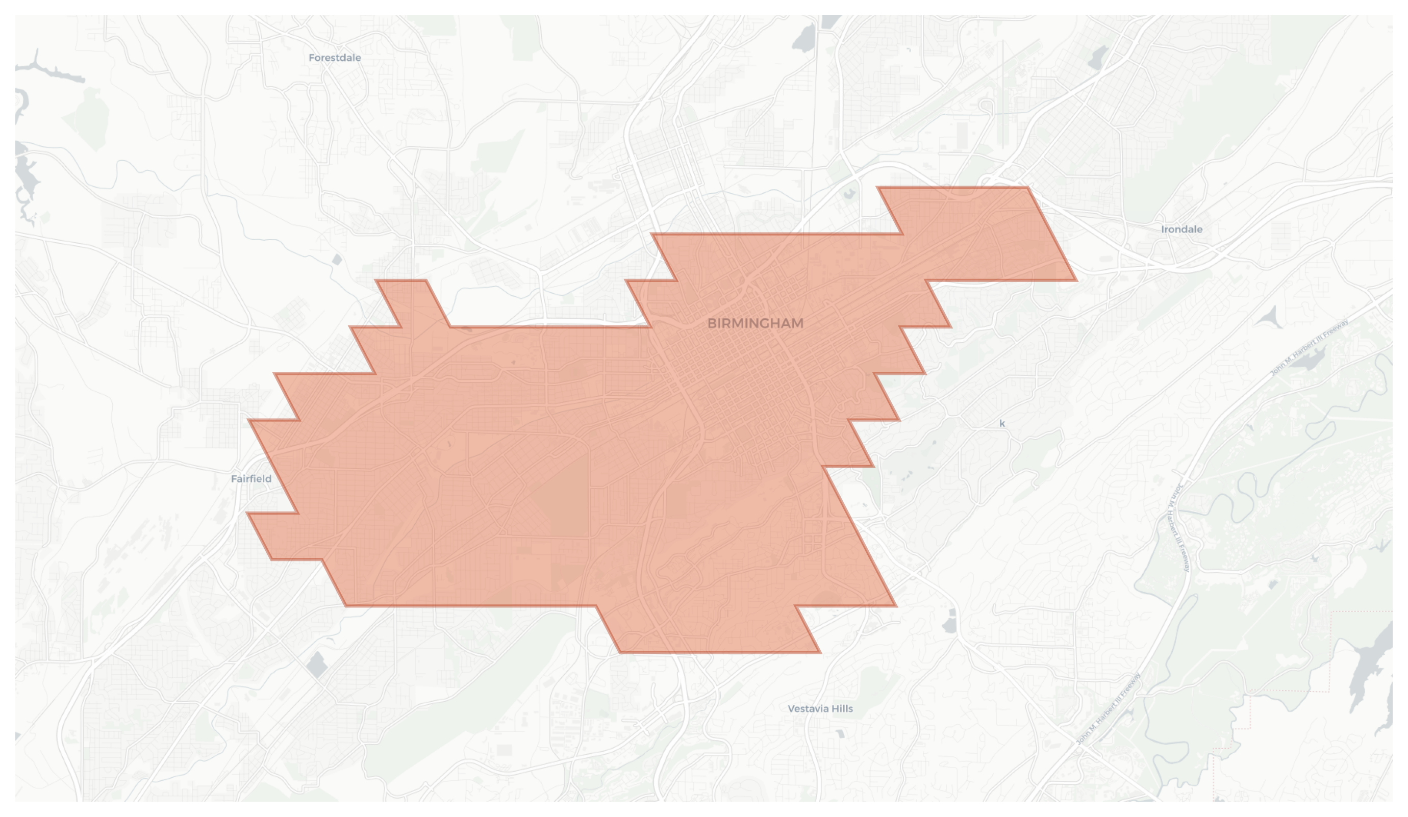 Birmingham geographic map