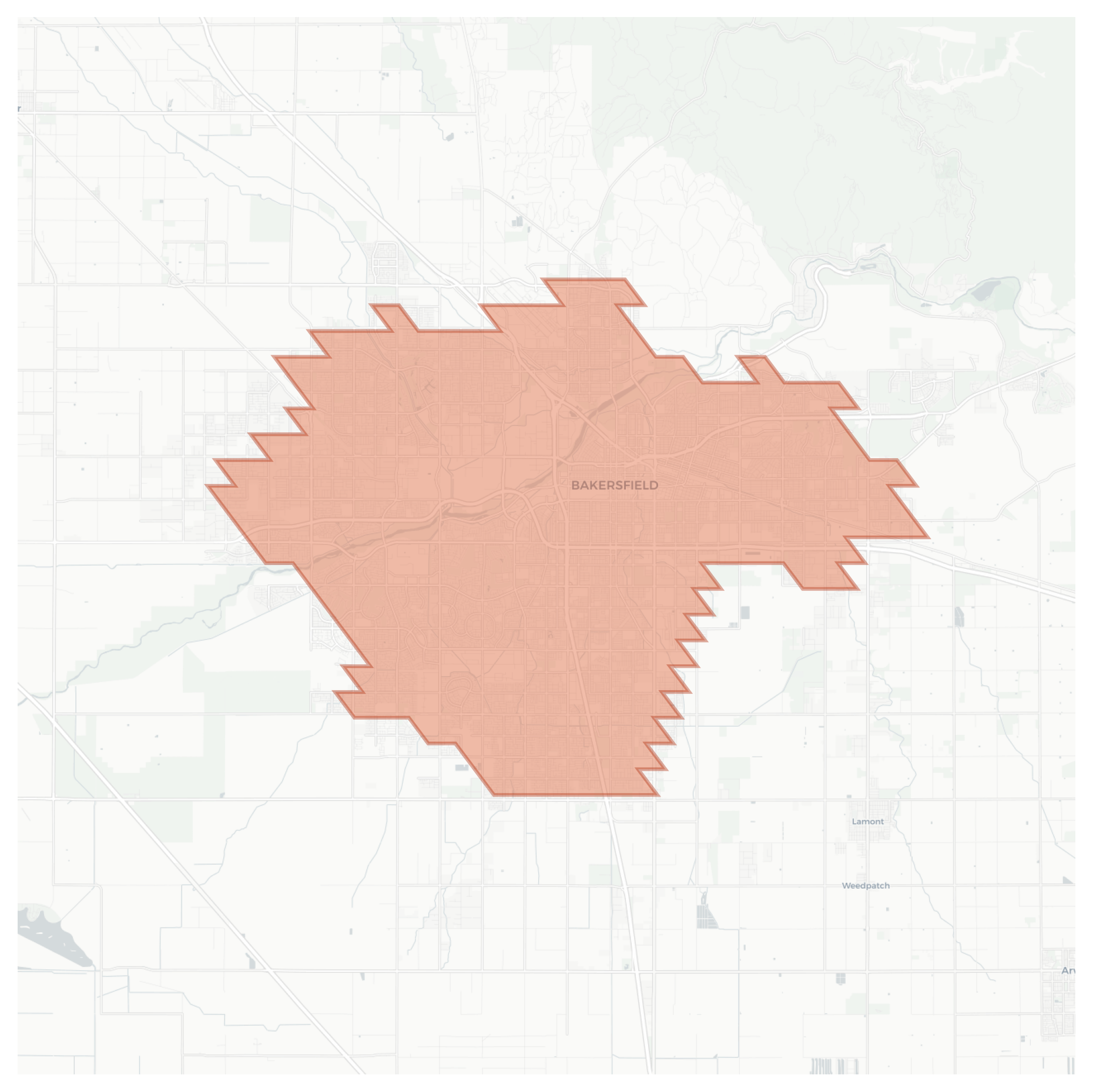 Bakersfield geographic map