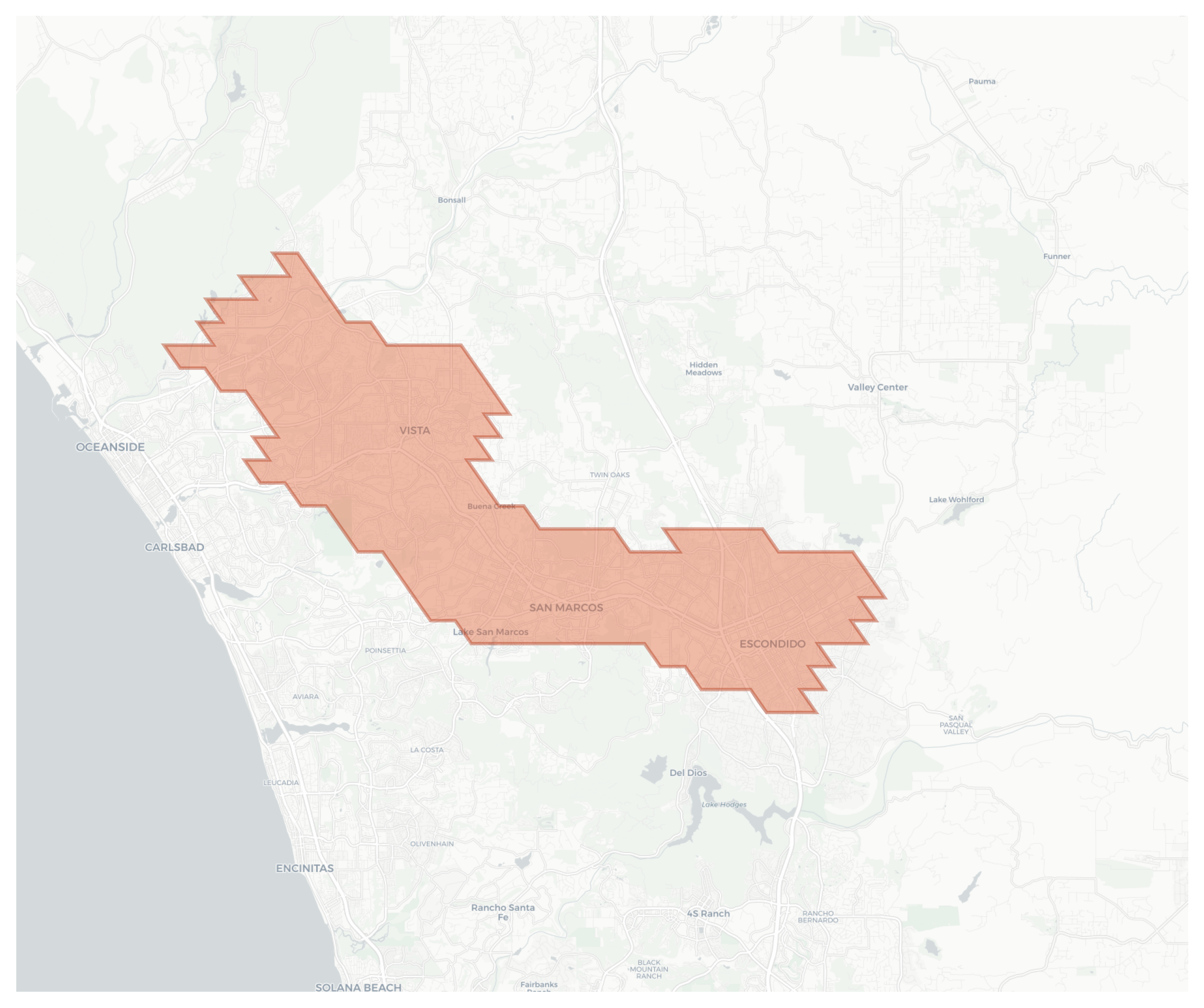 Escondido geographic map