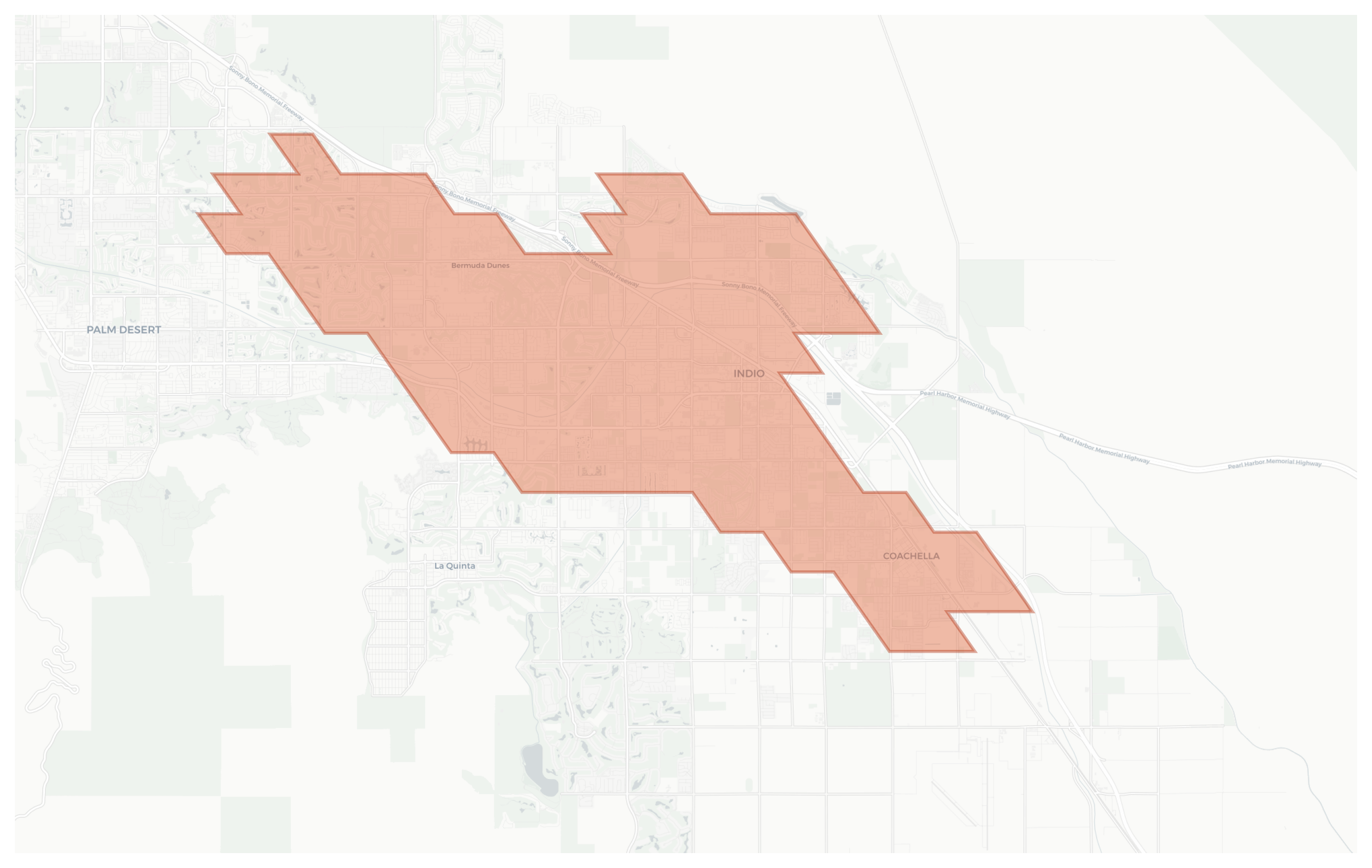 Indio geographic map