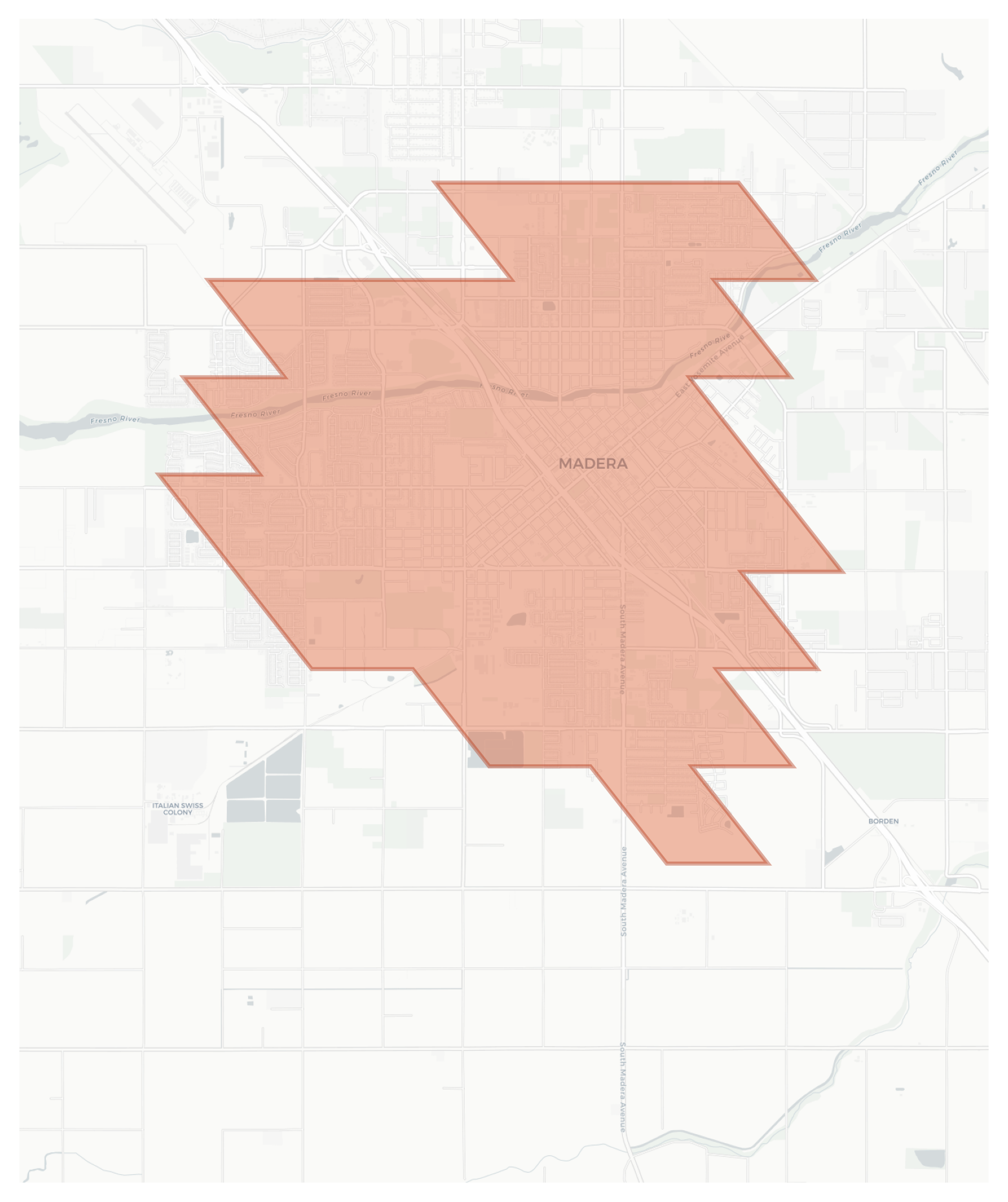 Madera geographic map