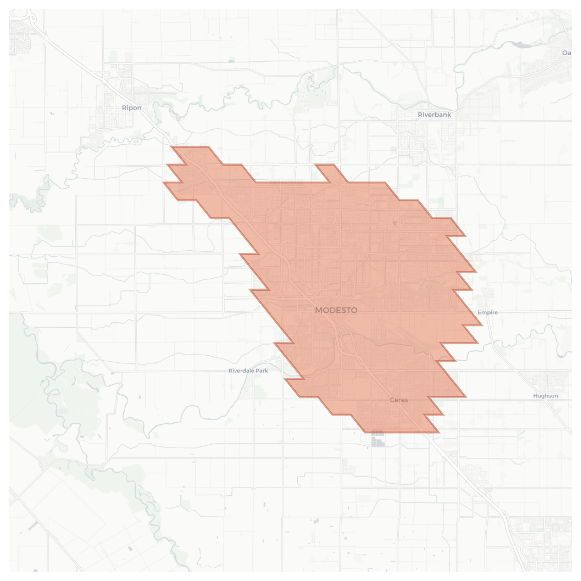 Modesto geographic map