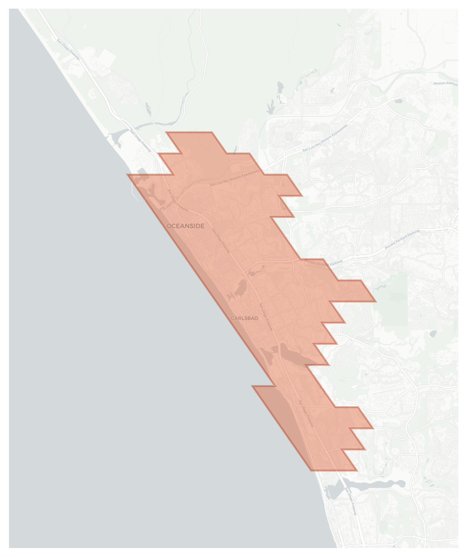 Oceanside geographic map