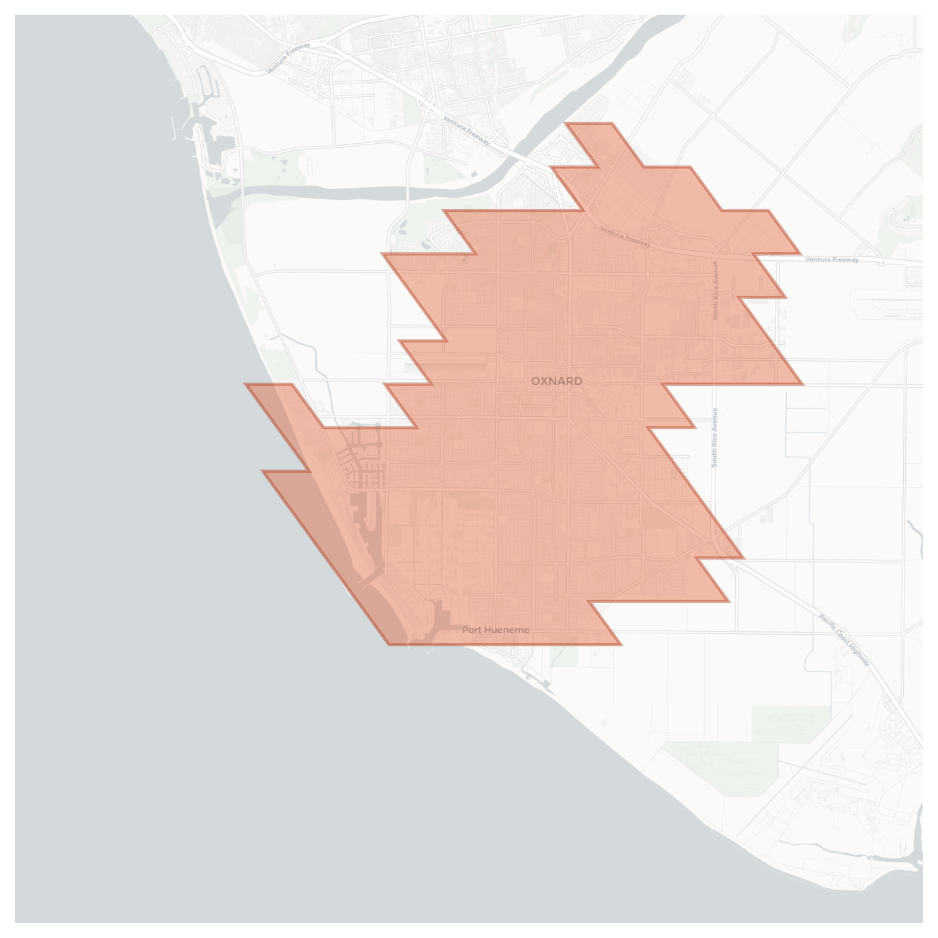 Oxnard geographic map