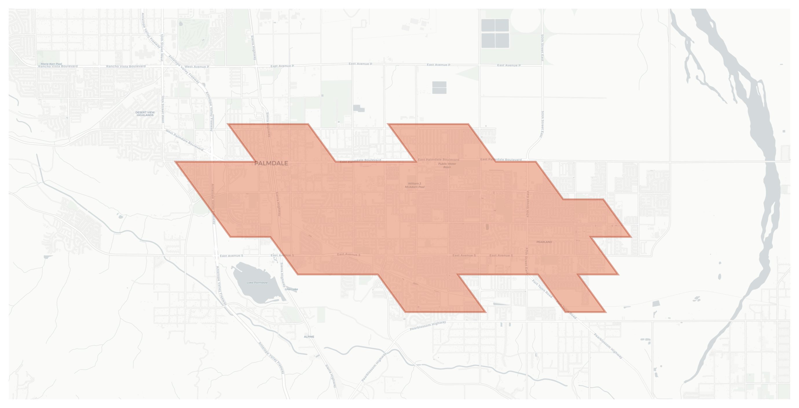Palmdale geographic map