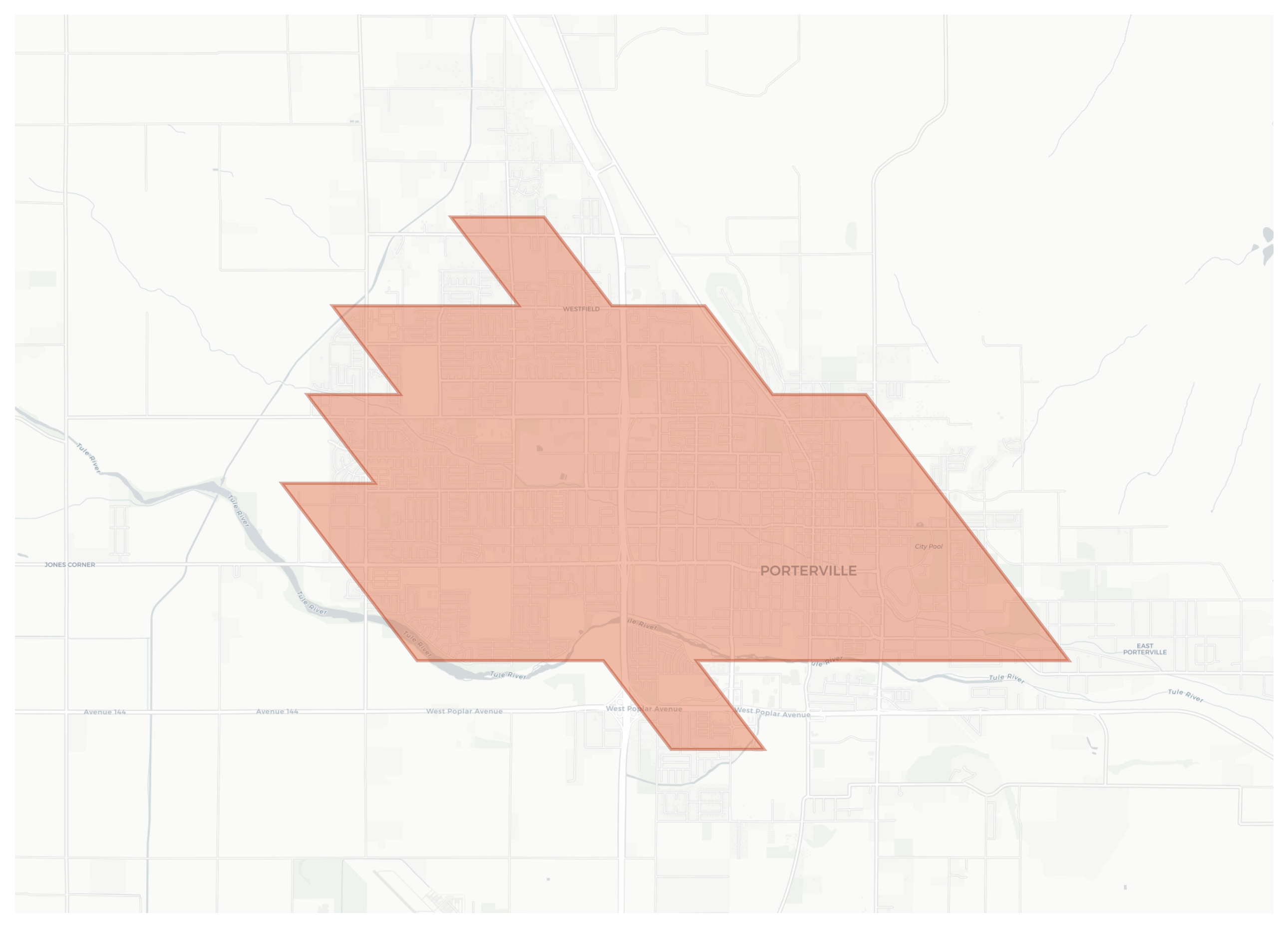 Porterville geographic map