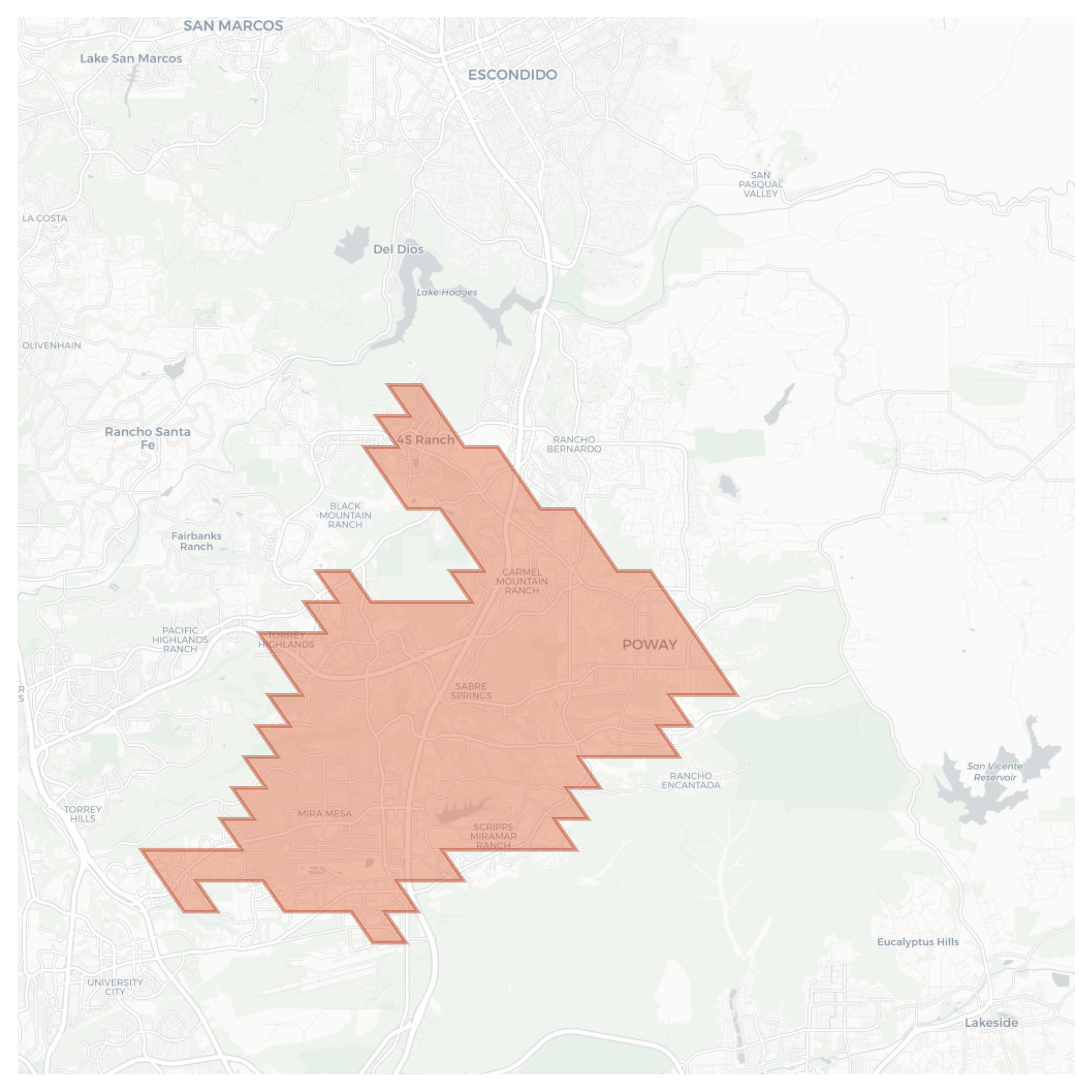 Poway geographic map