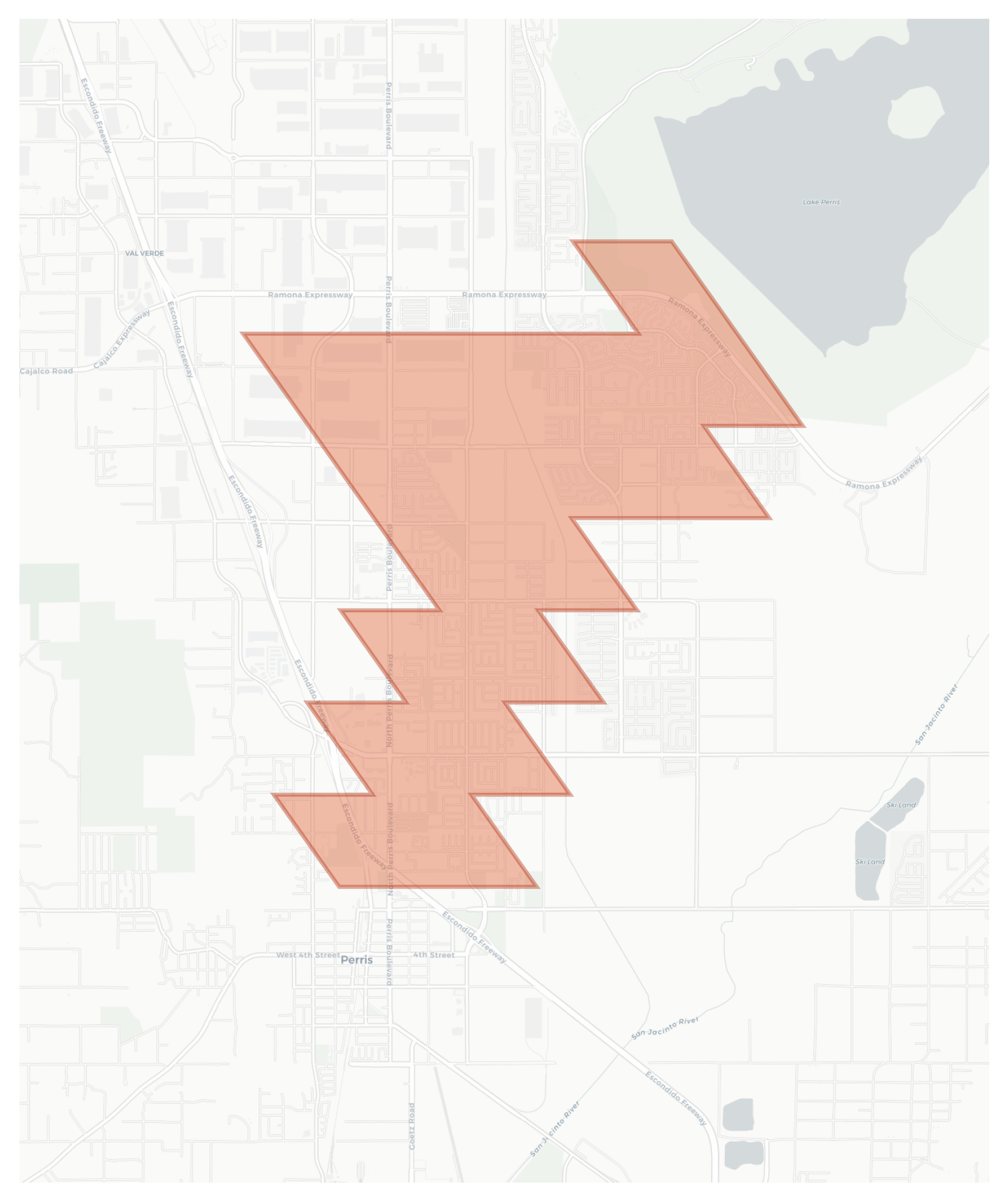 Rancho las Perris geographic map