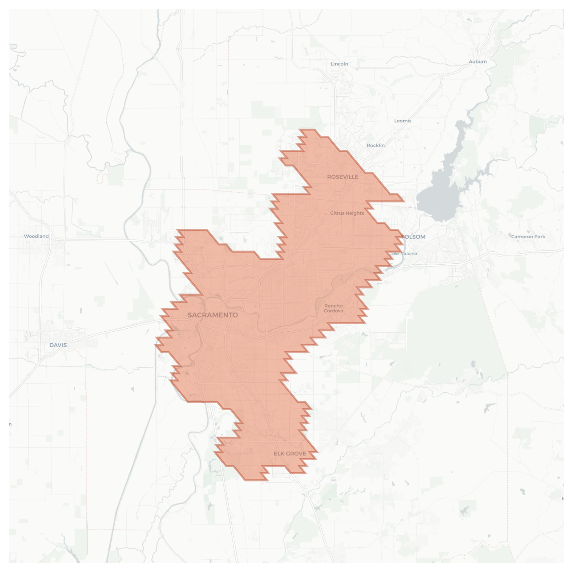 Sacramento geographic map