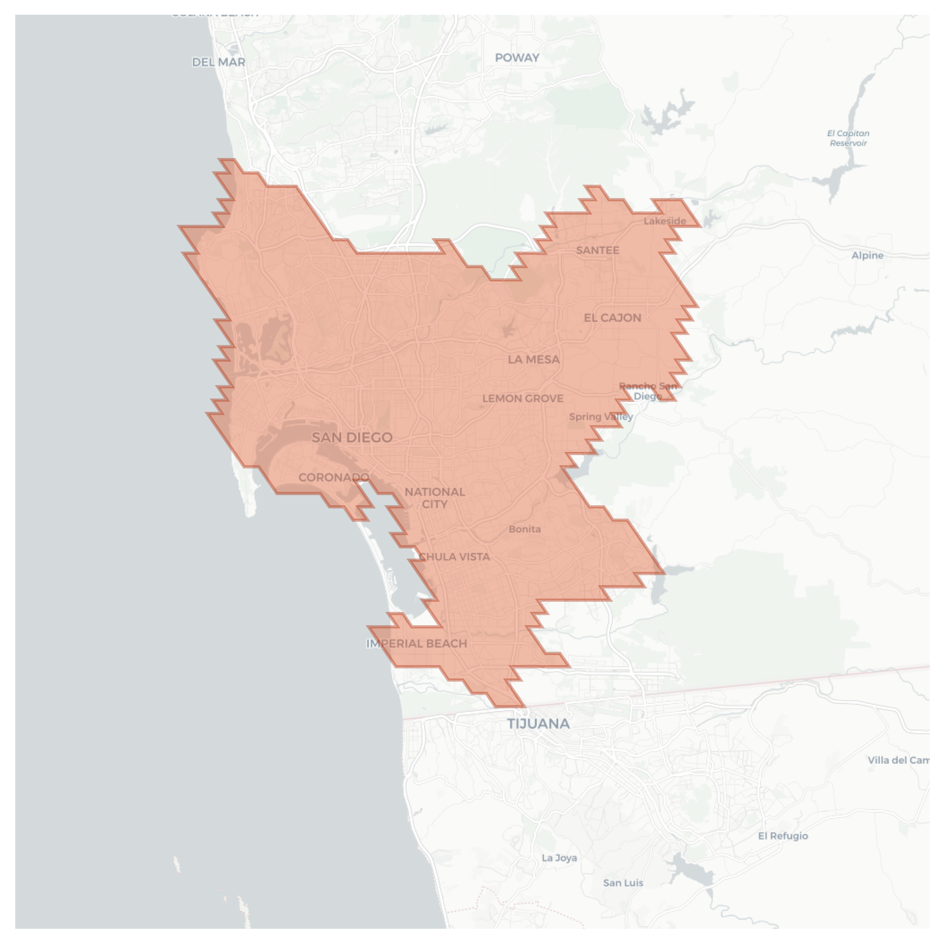 San Diego geographic map