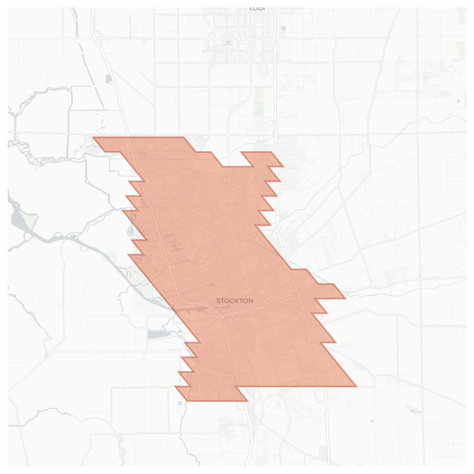 Stockton geographic map