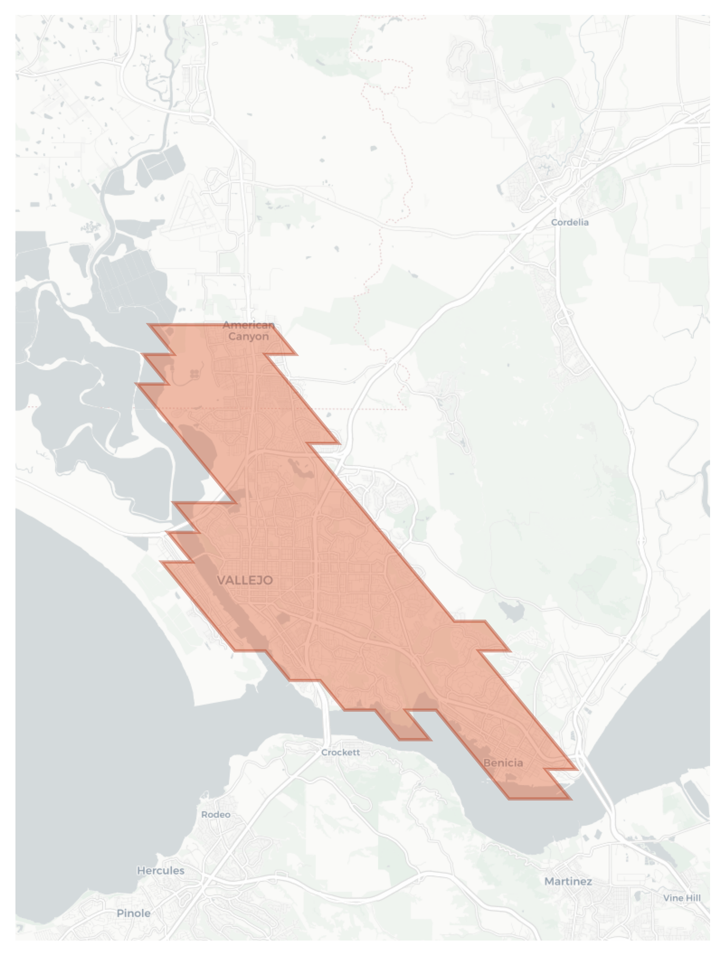 Vallejo geographic map