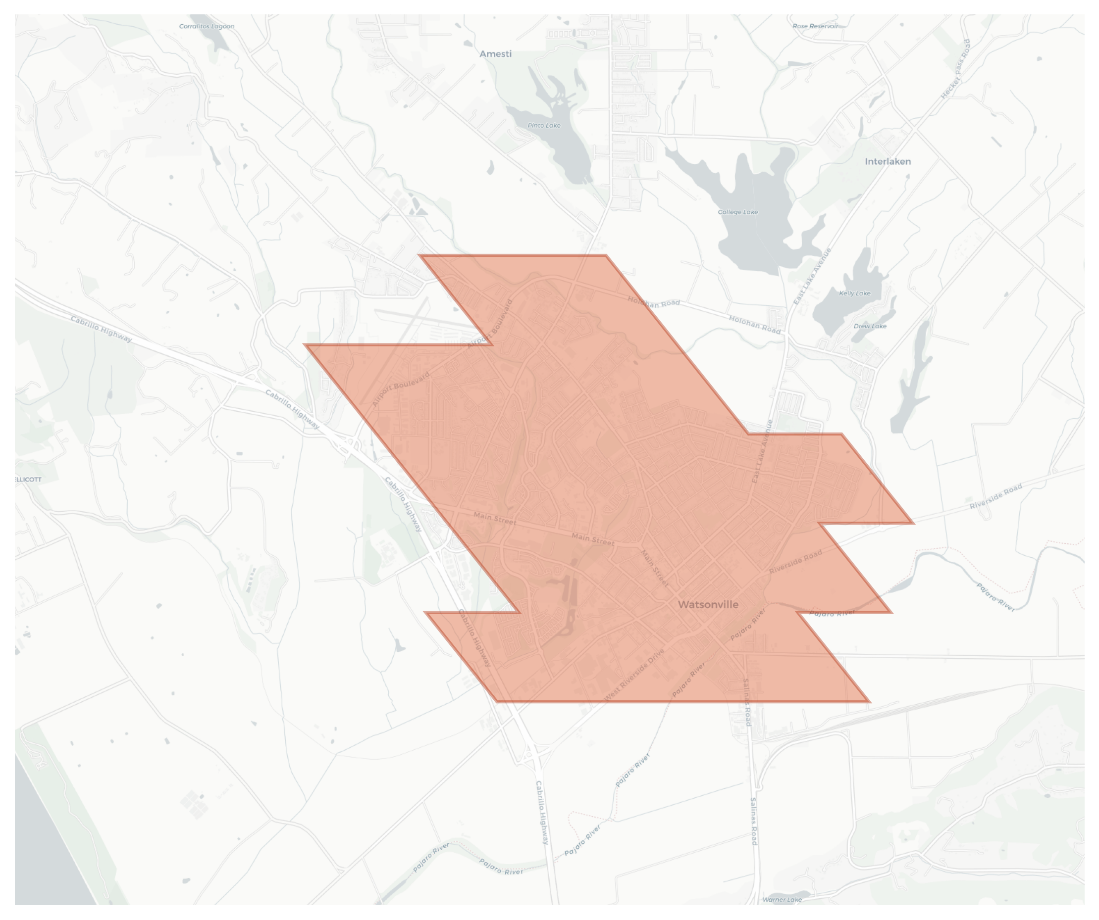 Watsonville geographic map