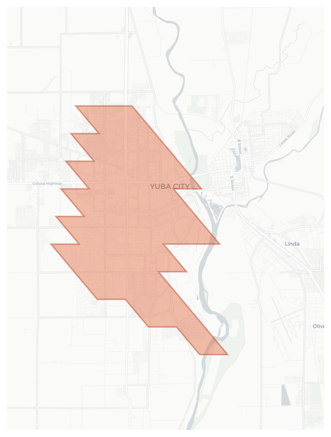 Yuba City geographic map
