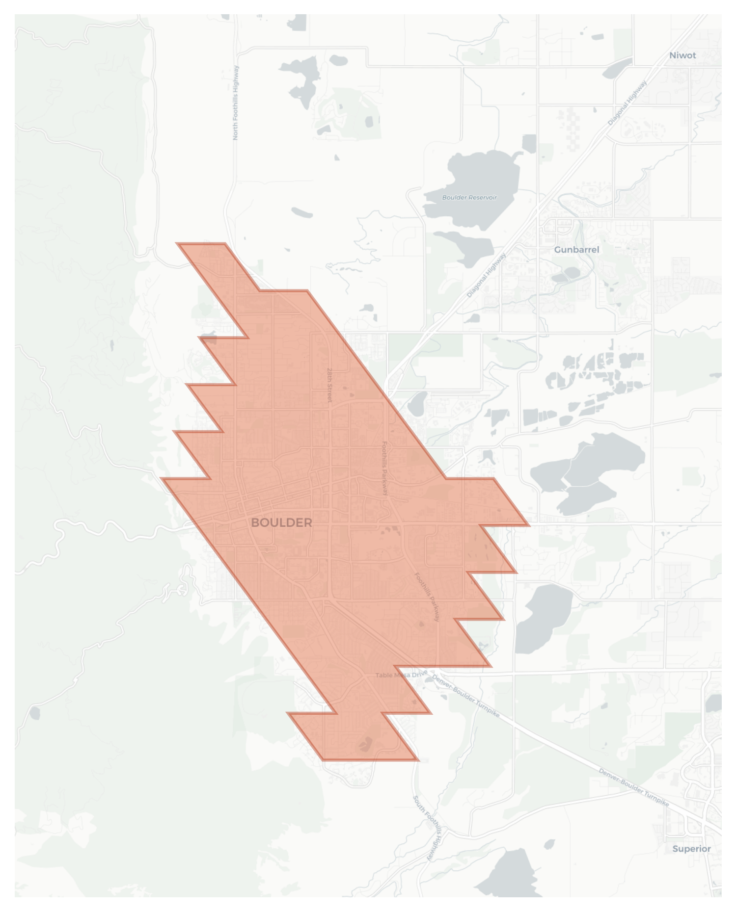 Boulder geographic map