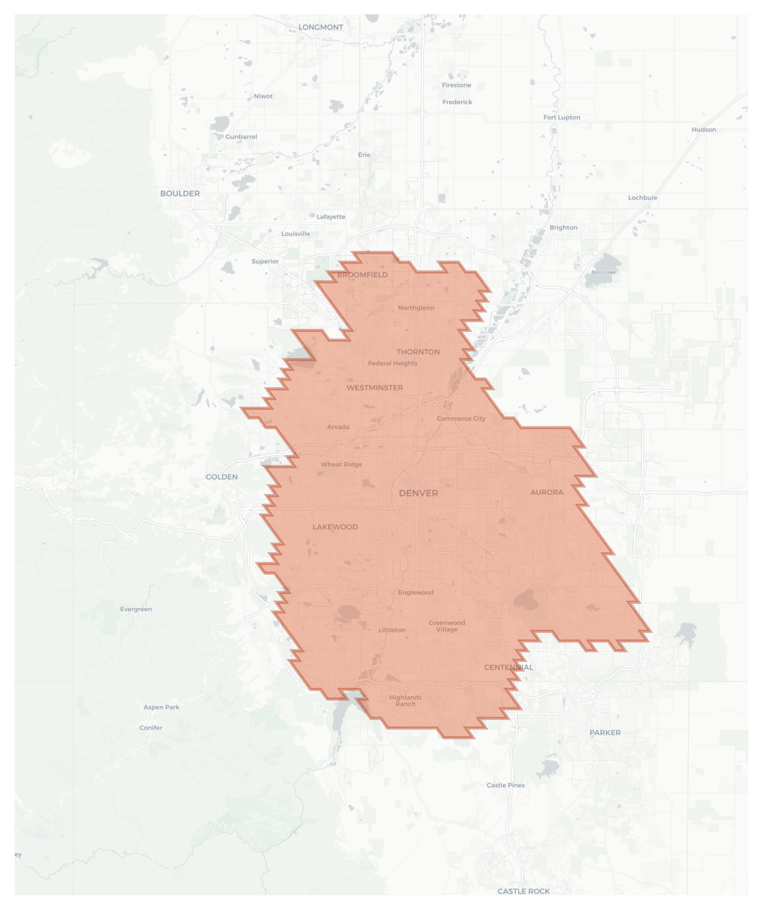 Denver geographic map