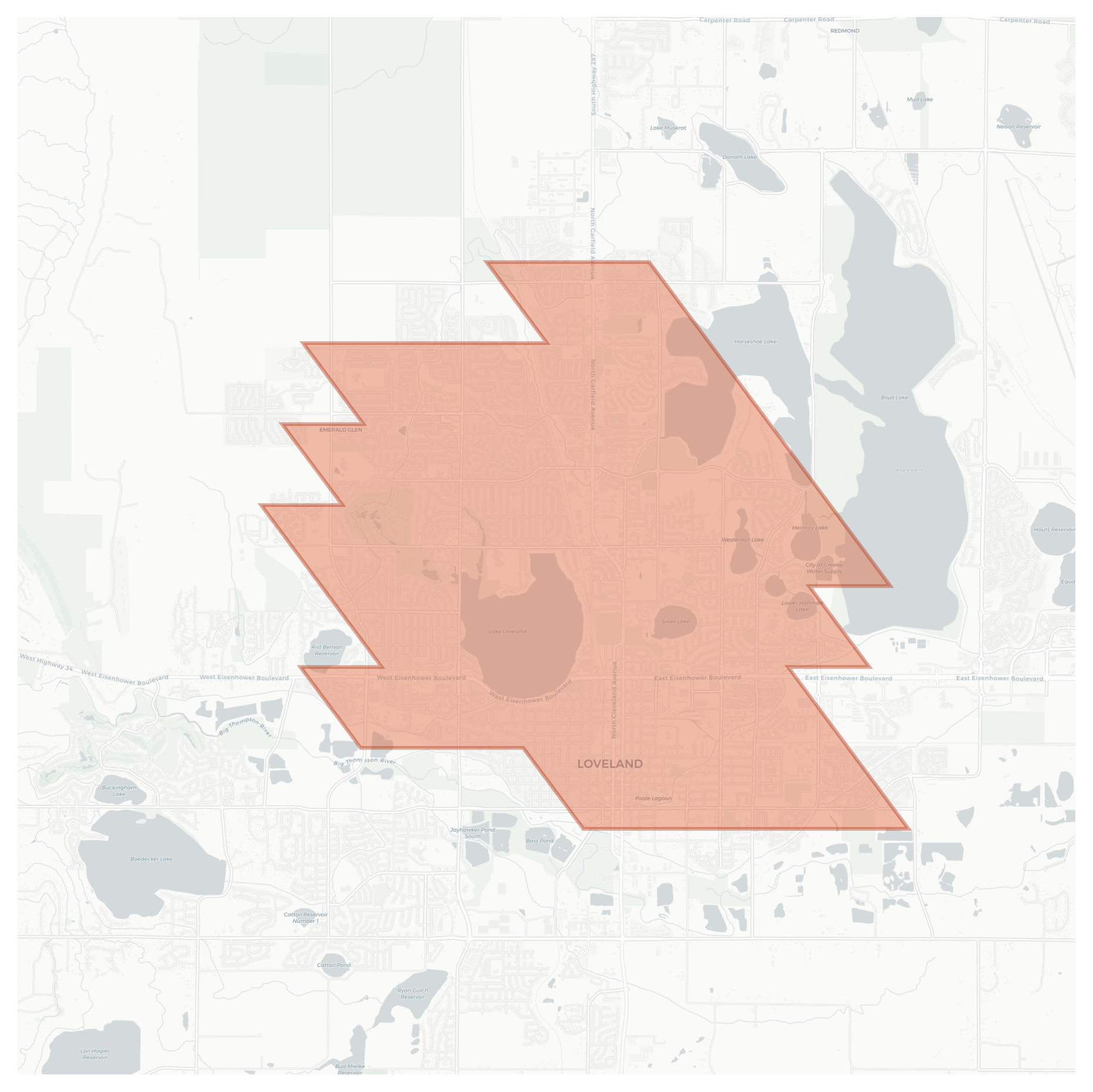 Loveland geographic map