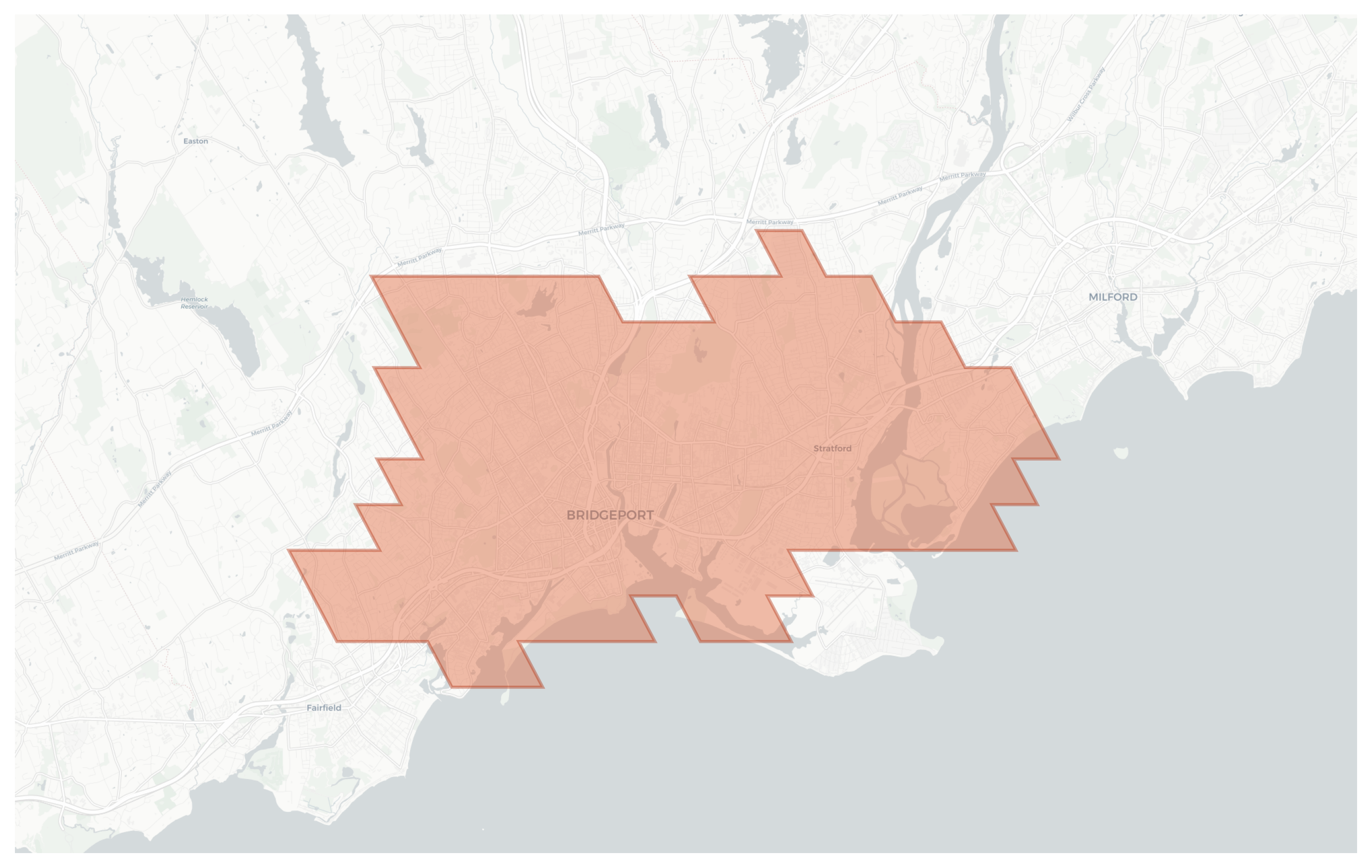 Bridgeport geographic map