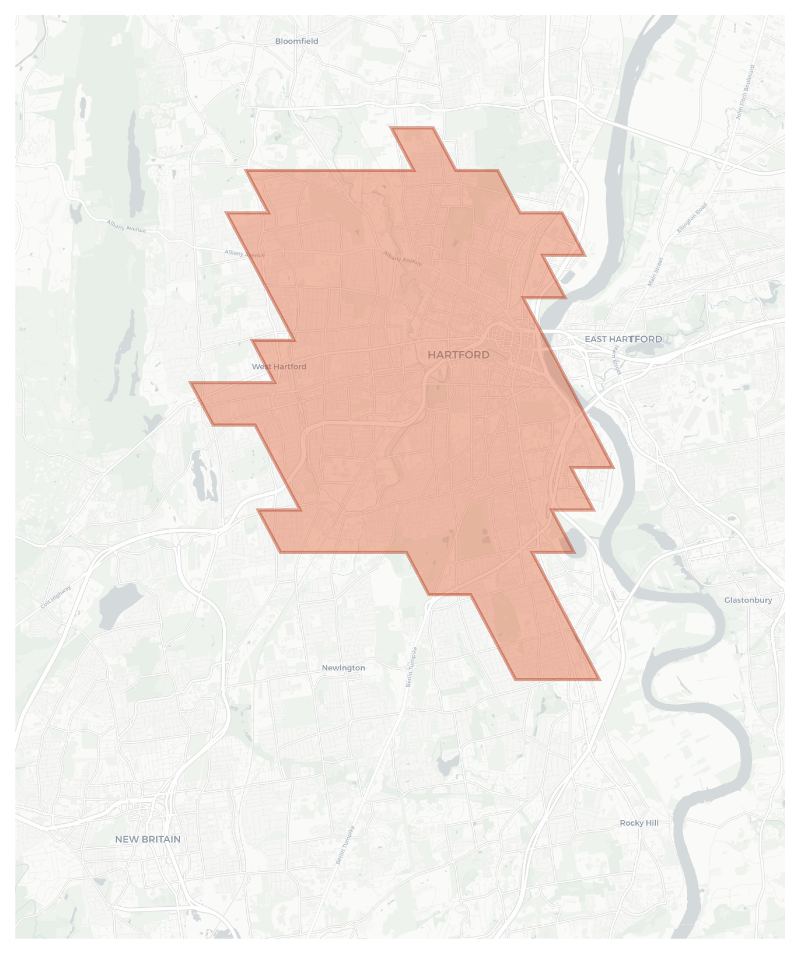 Hartford geographic map