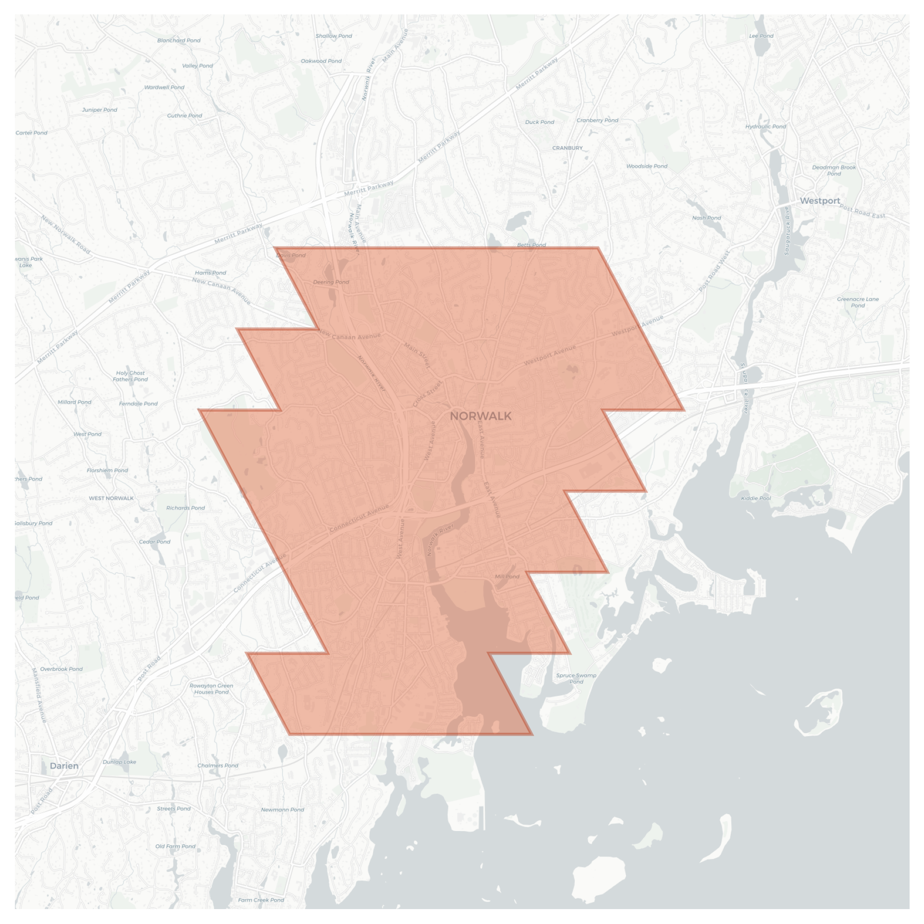 Norwalk geographic map
