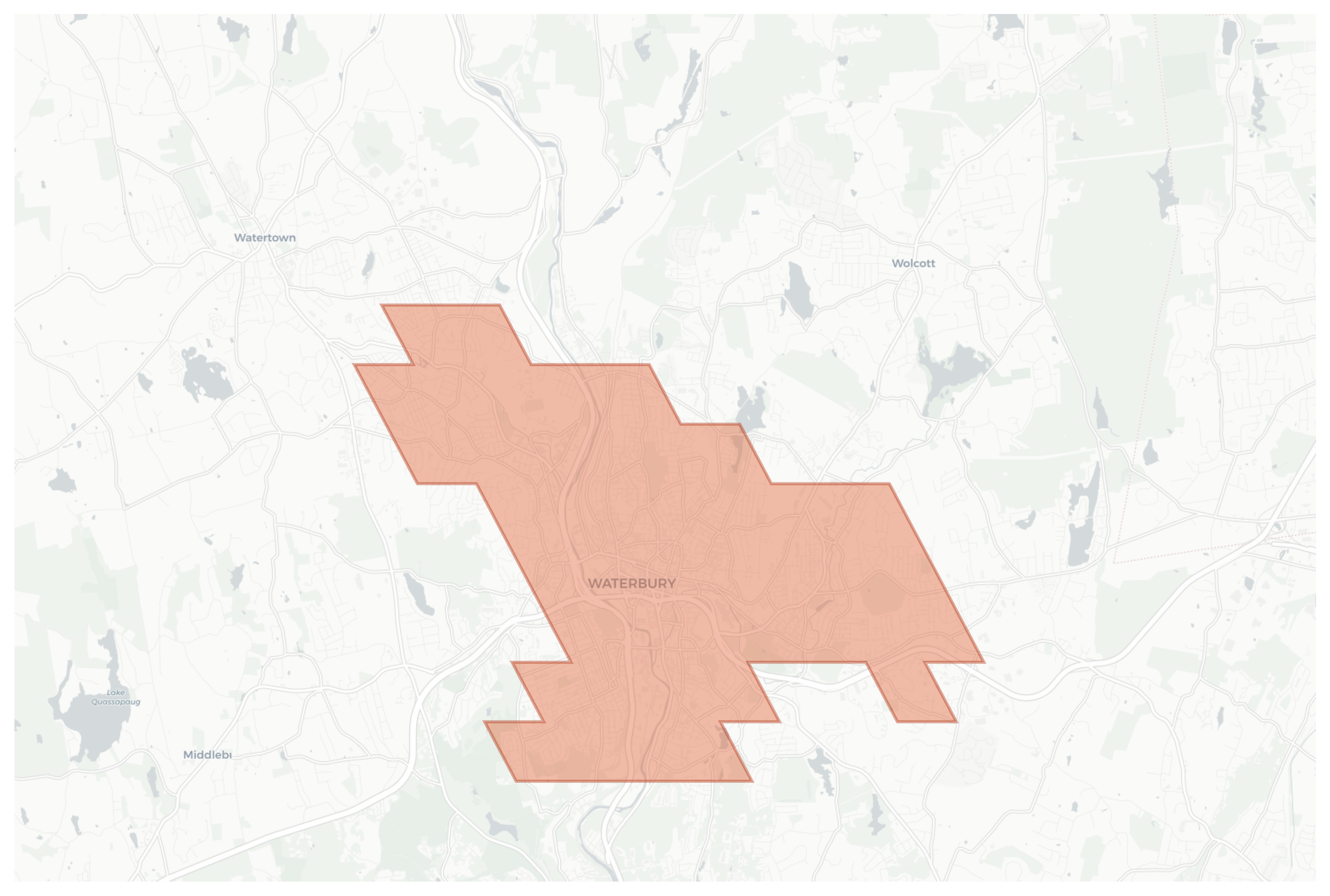 Waterbury geographic map