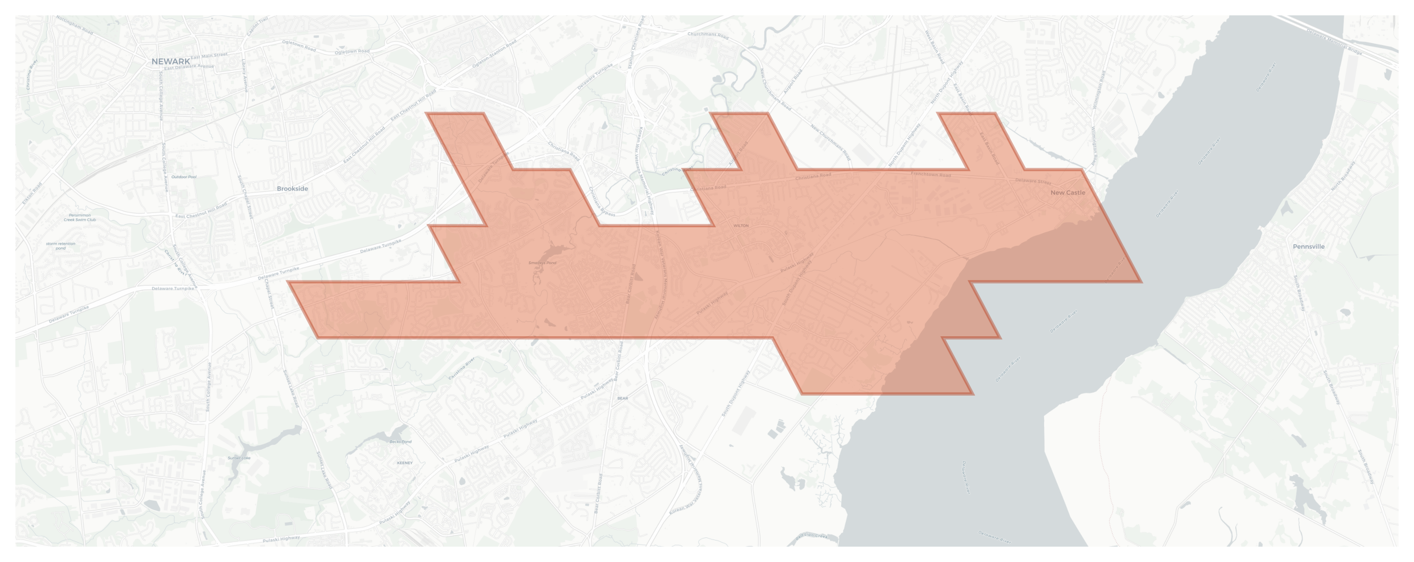 New Castle geographic map