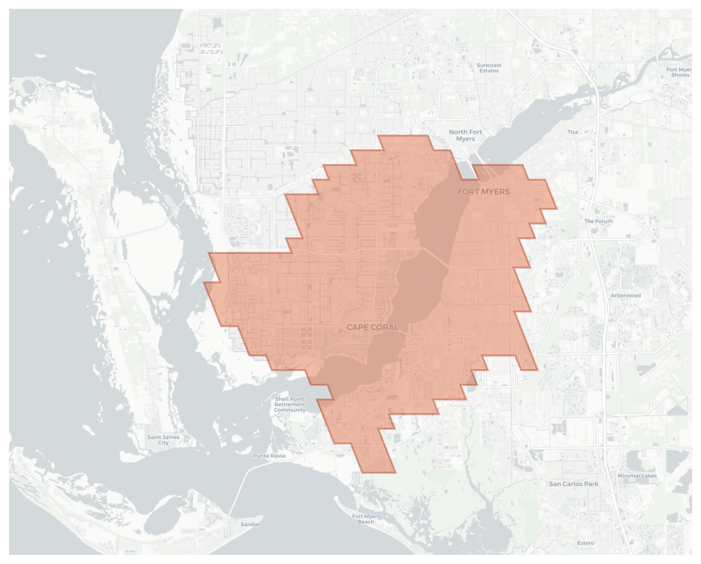 Cape Coral geographic map