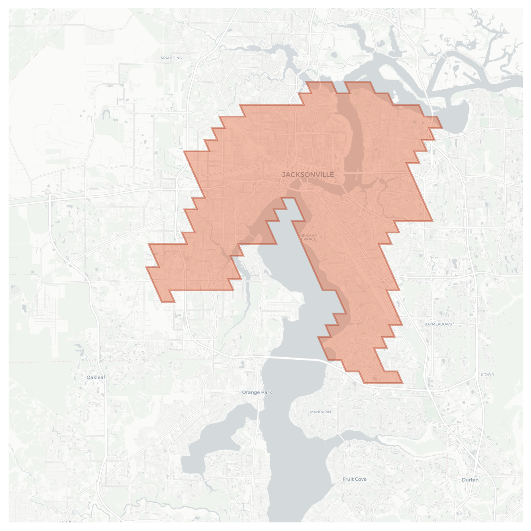 Jacksonville geographic map