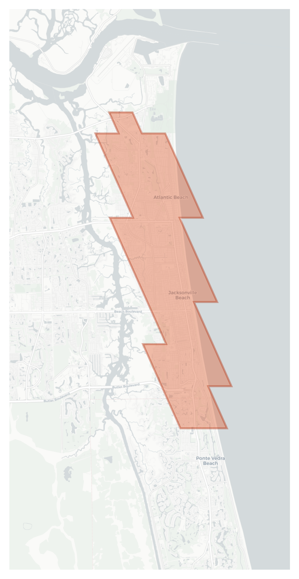 Jacksonville Beach geographic map