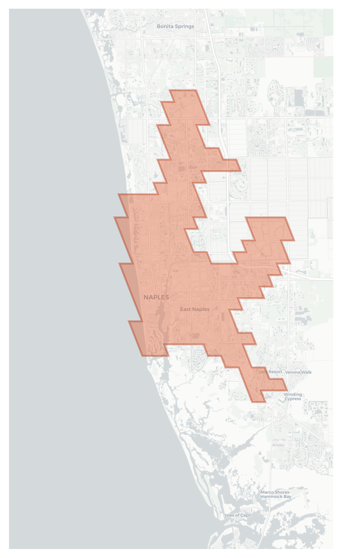 Naples geographic map