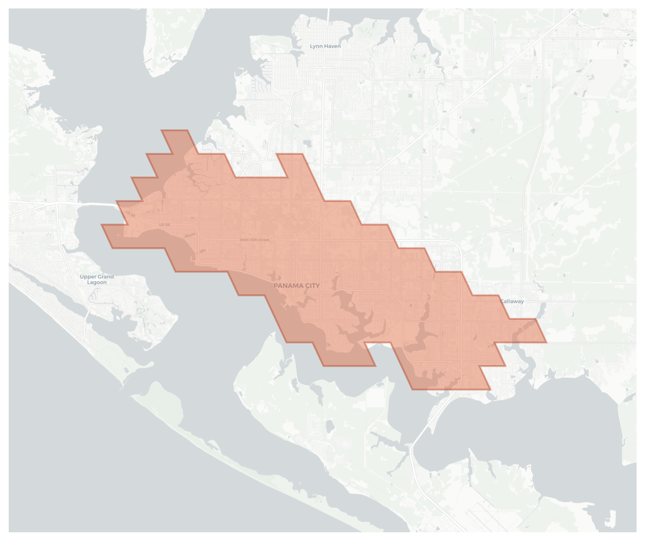 Panama City geographic map