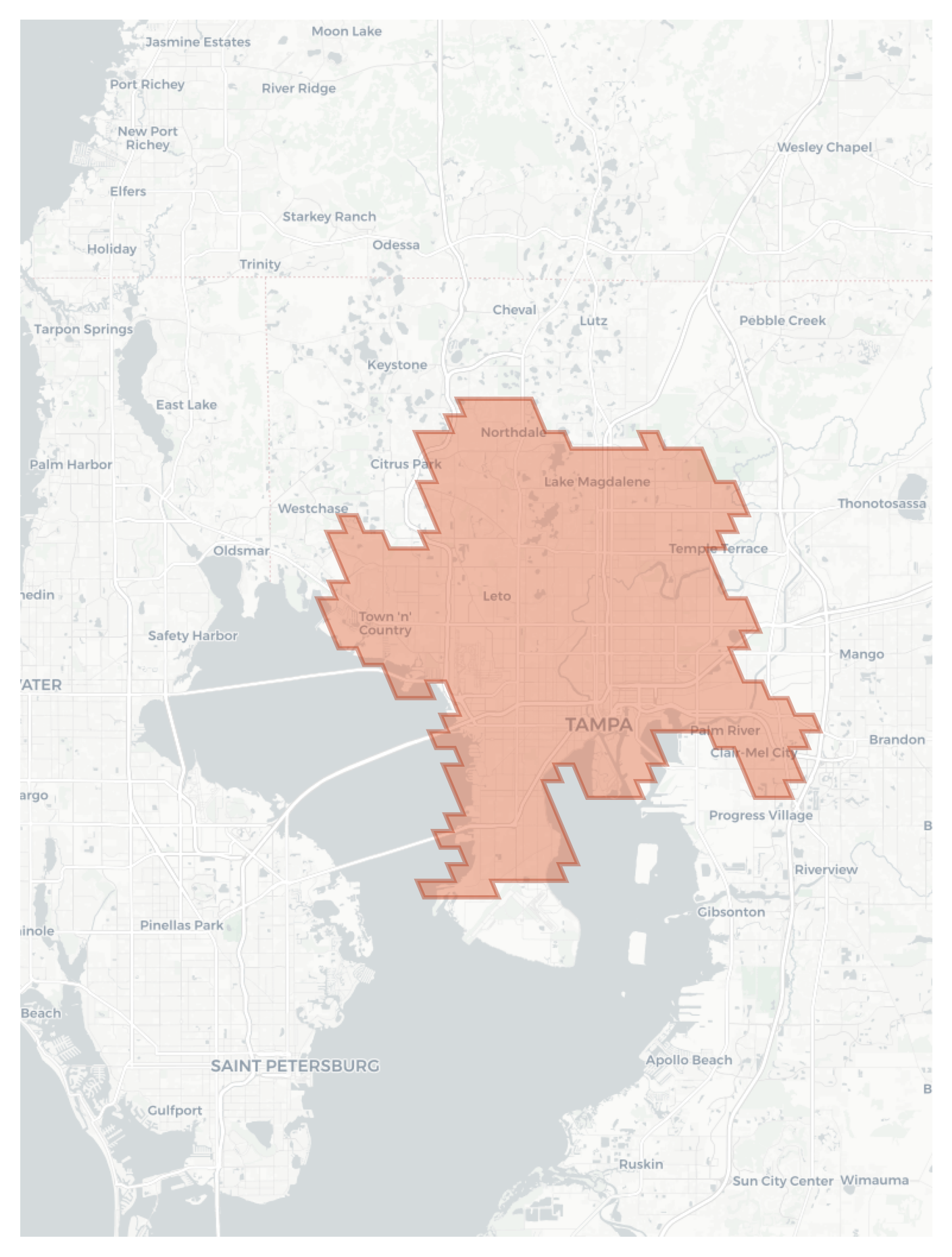 Tampa geographic map