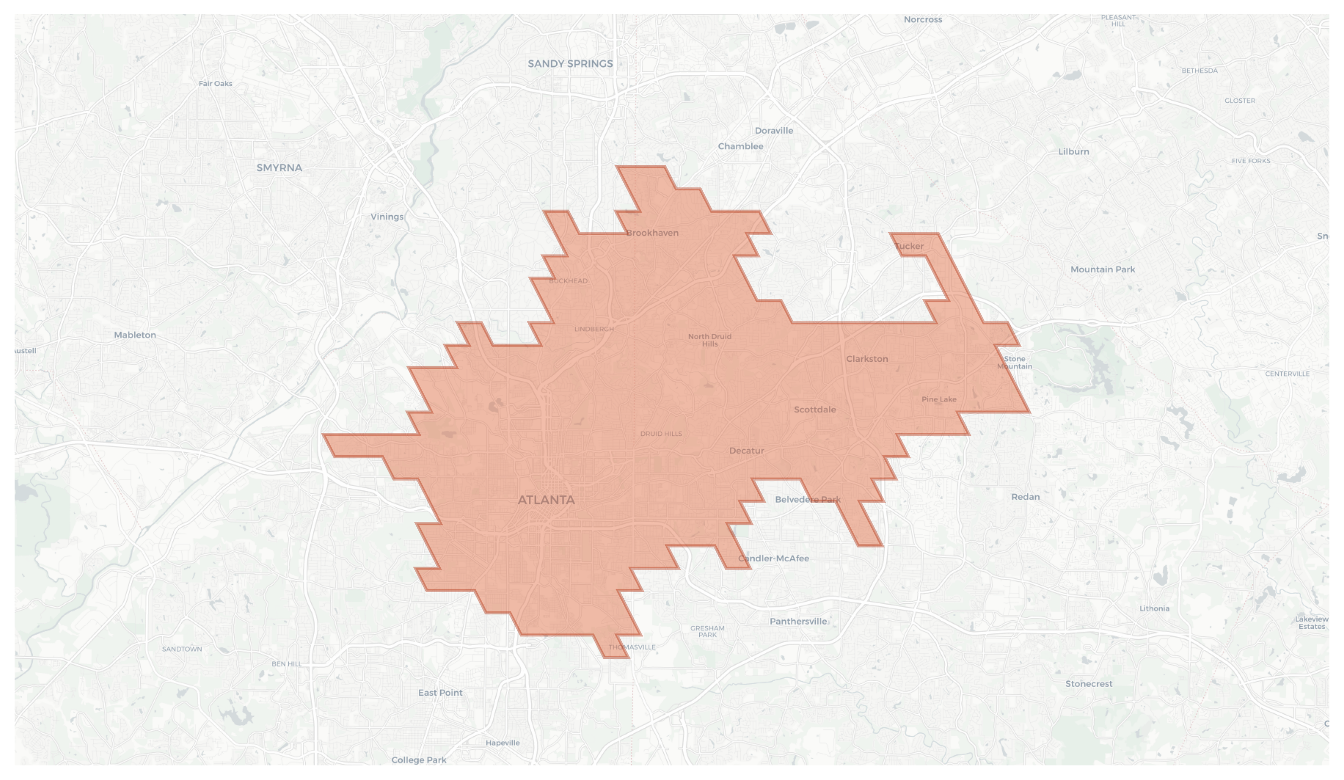 Atlanta geographic map