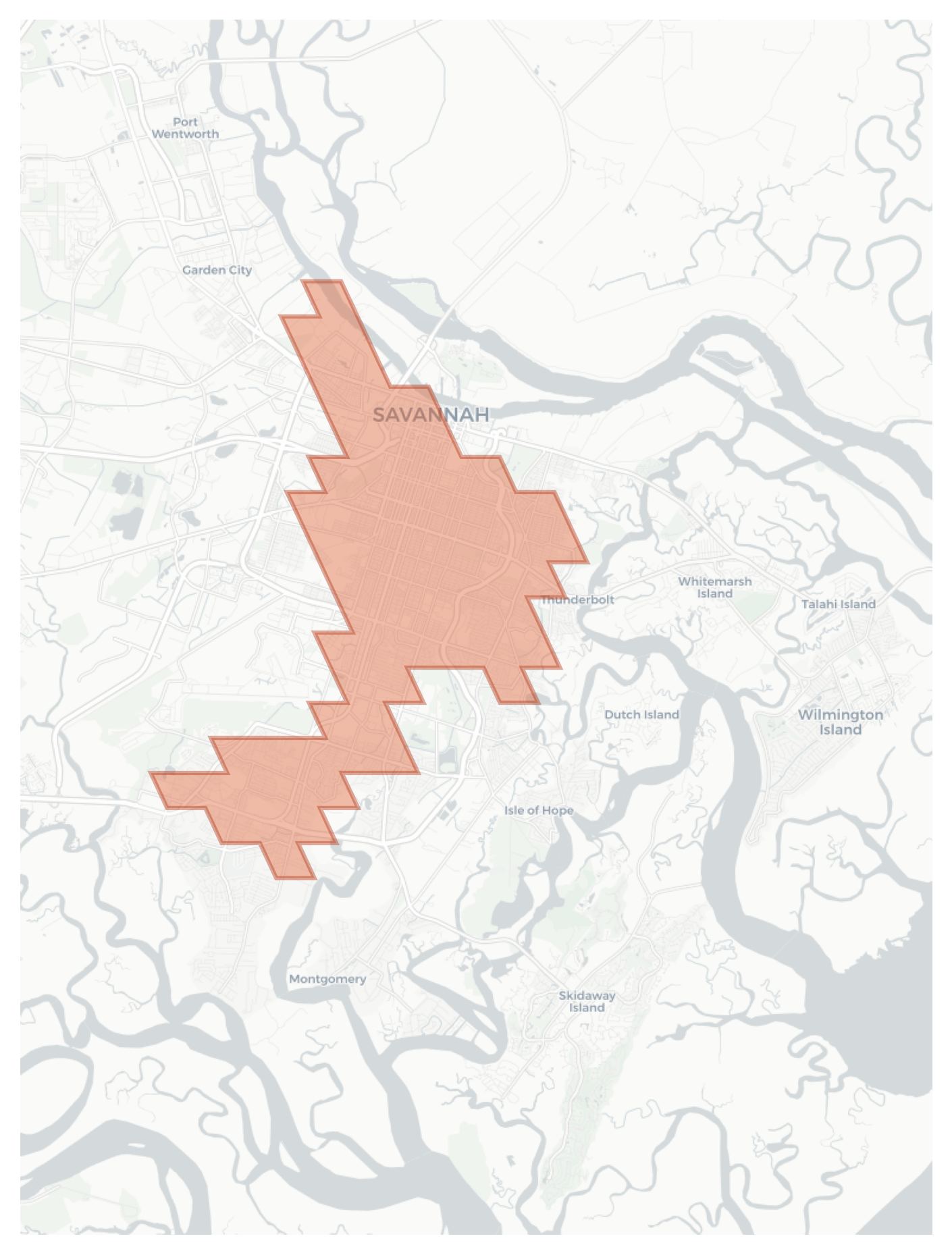 Savannah geographic map