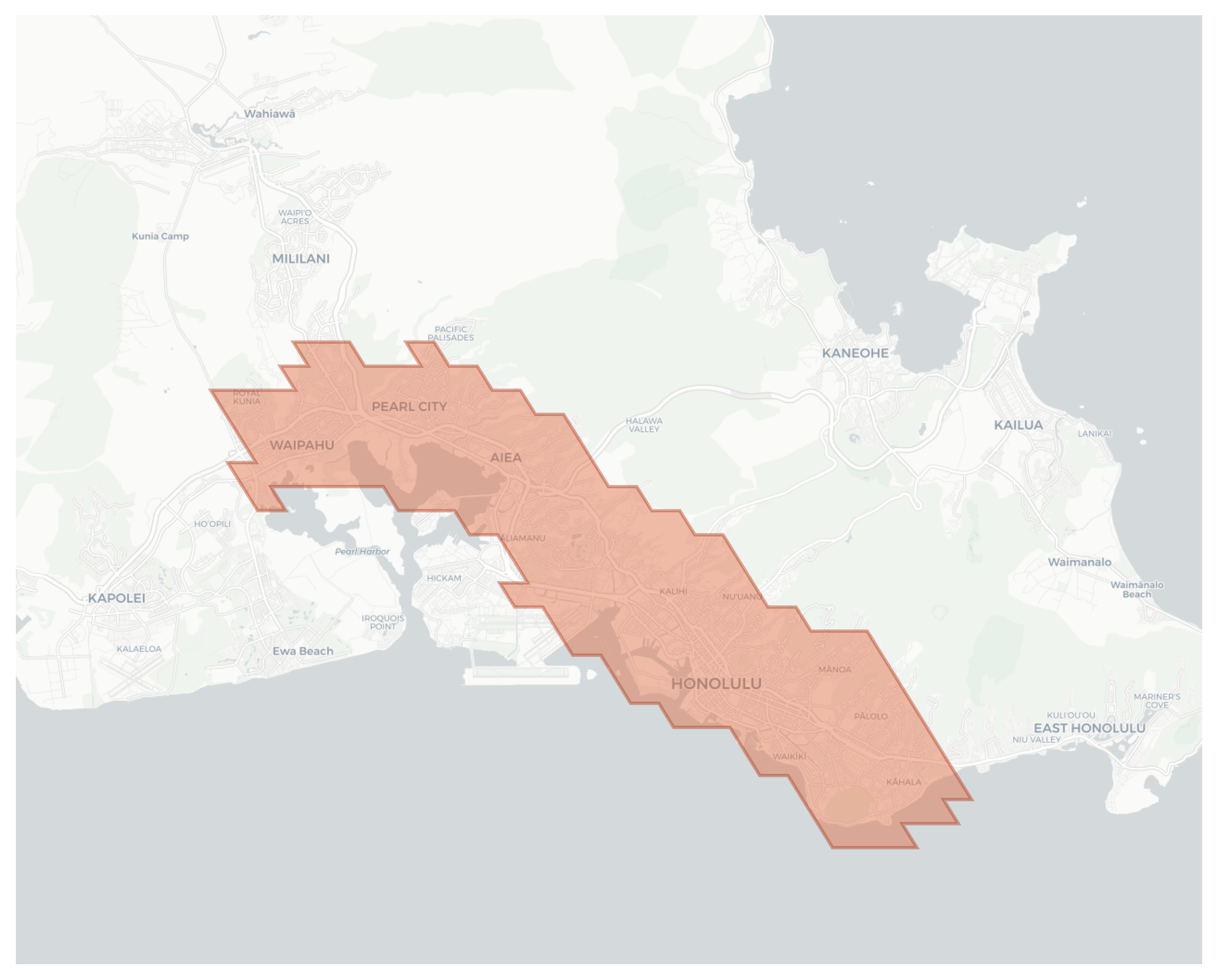 Honolulu geographic map