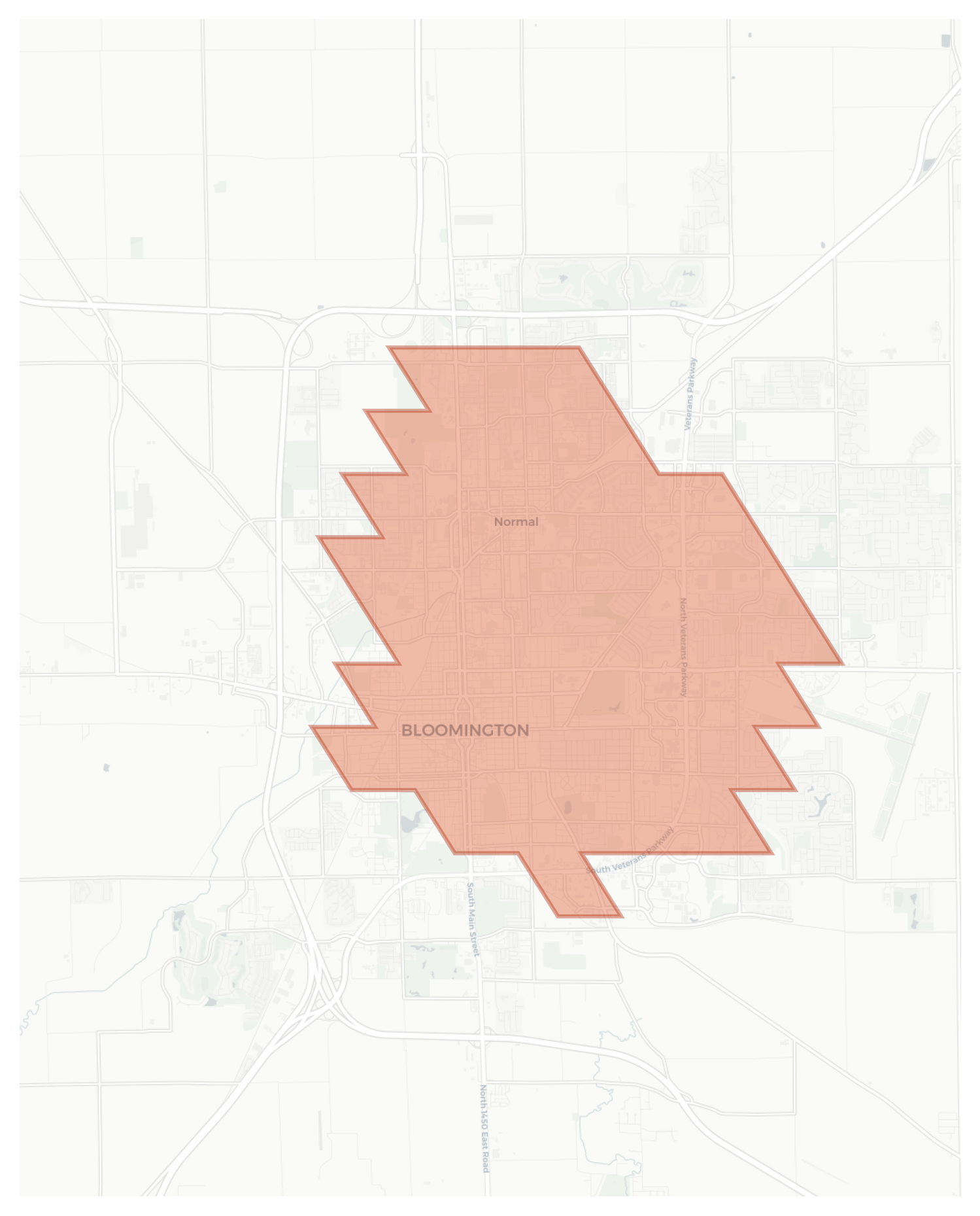 Bloomington geographic map