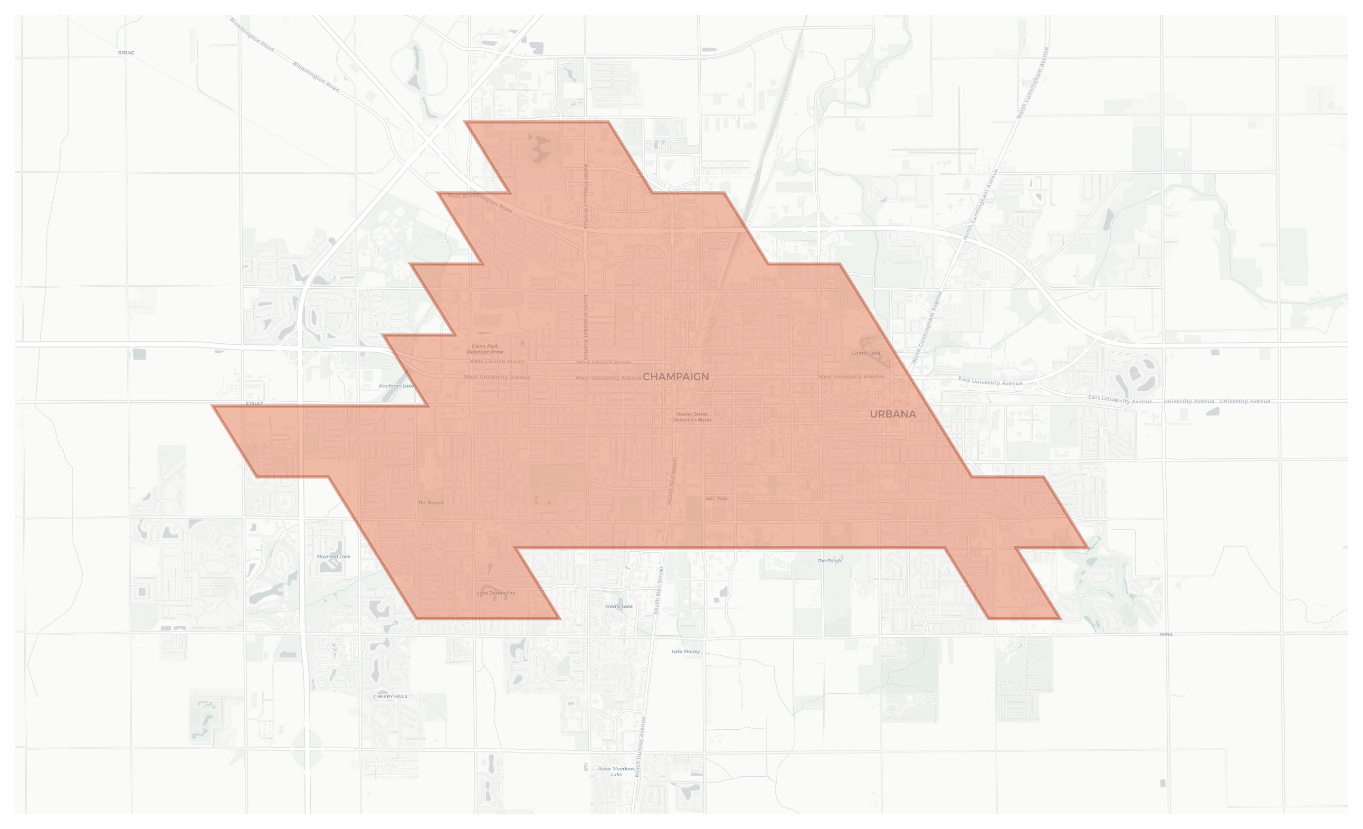 Champaign geographic map