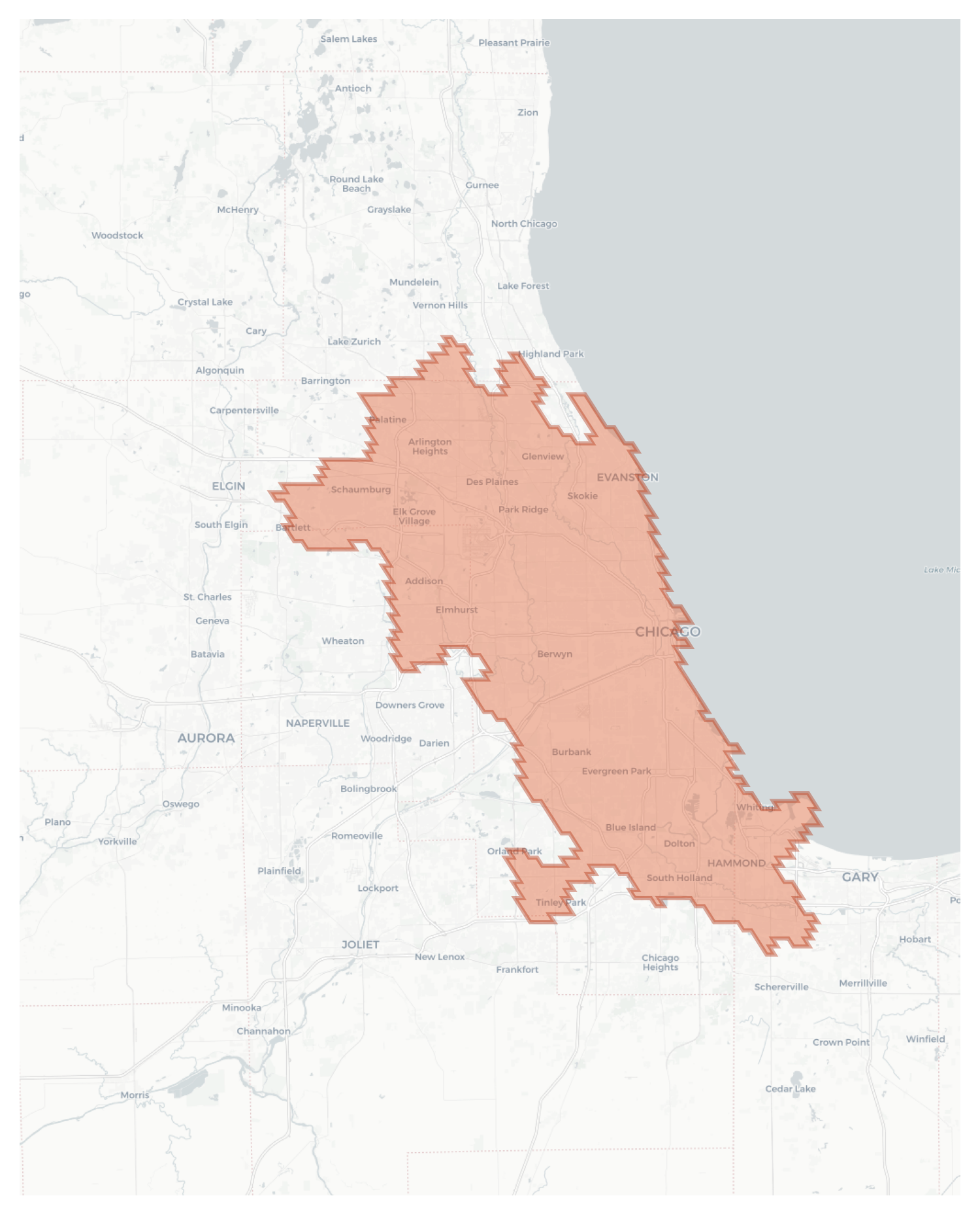 Chicago geographic map