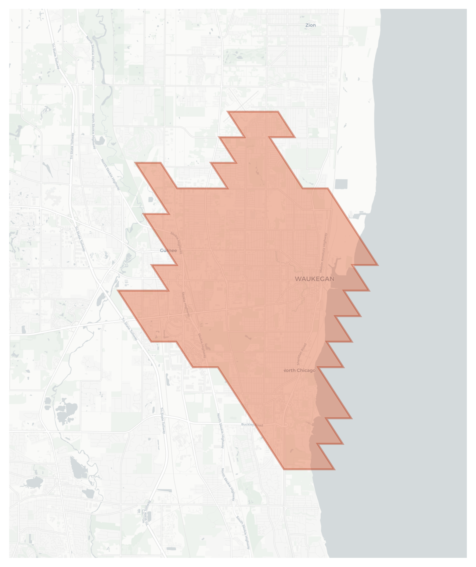 Waukegan geographic map