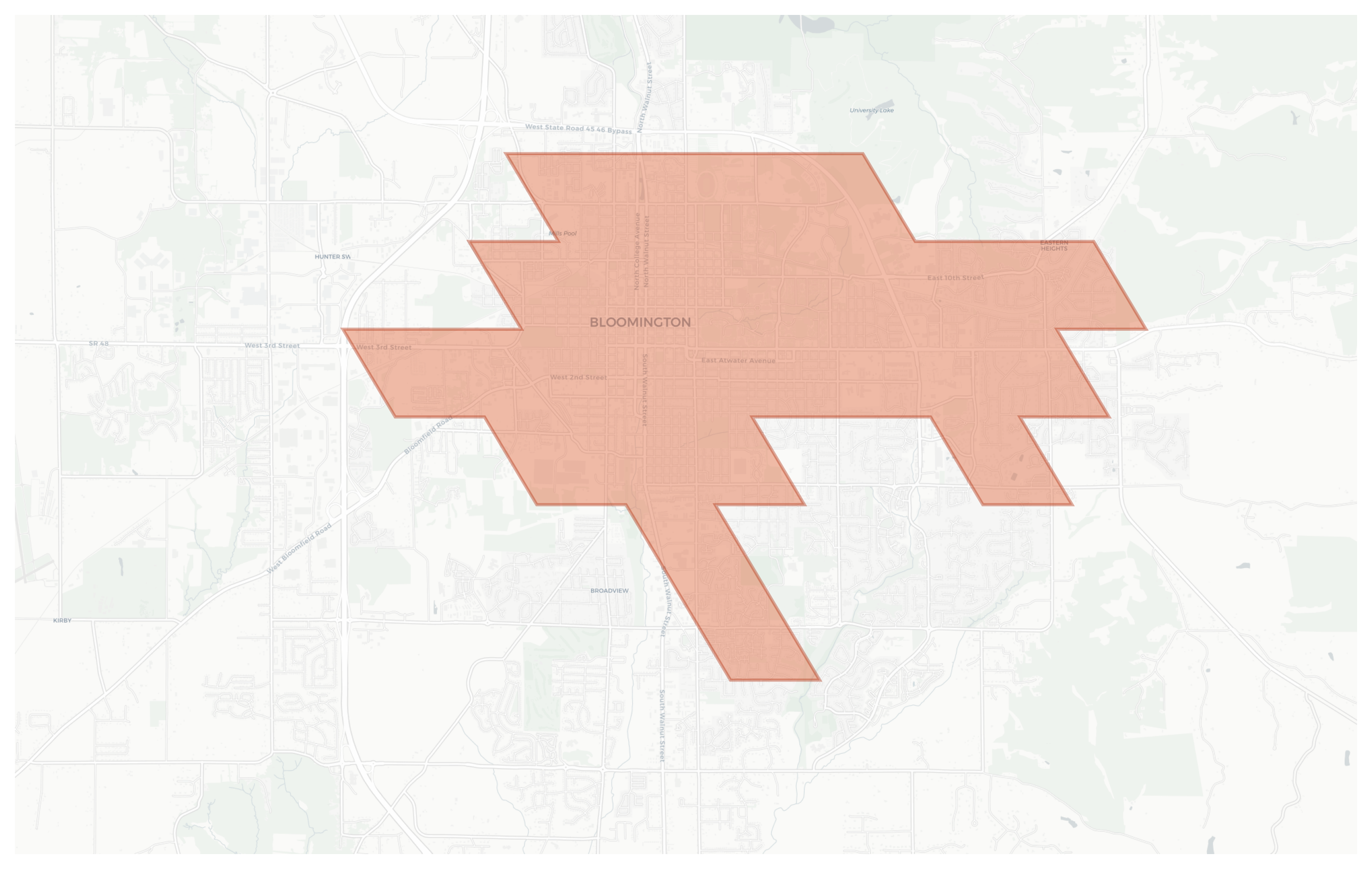 Bloomington geographic map