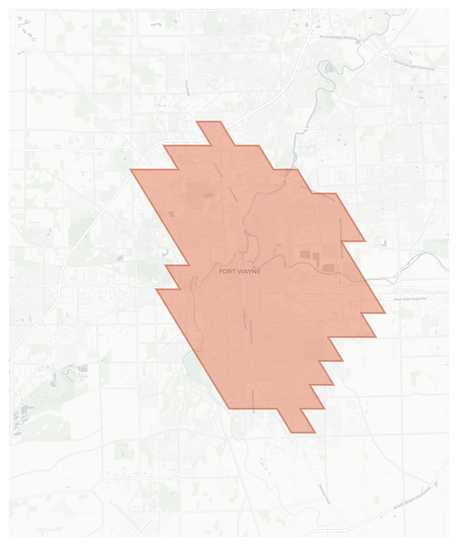 Fort Wayne geographic map