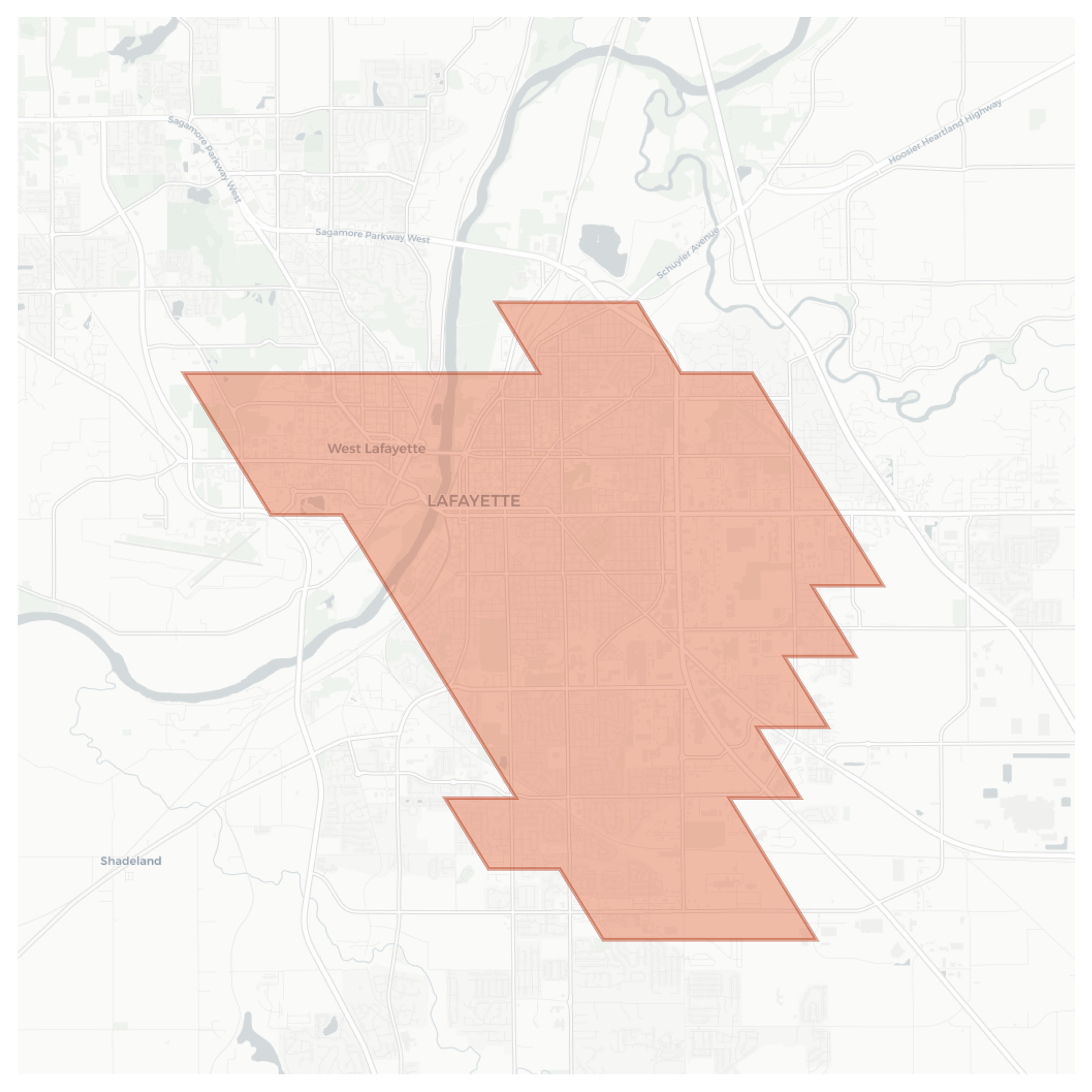 Lafayette geographic map