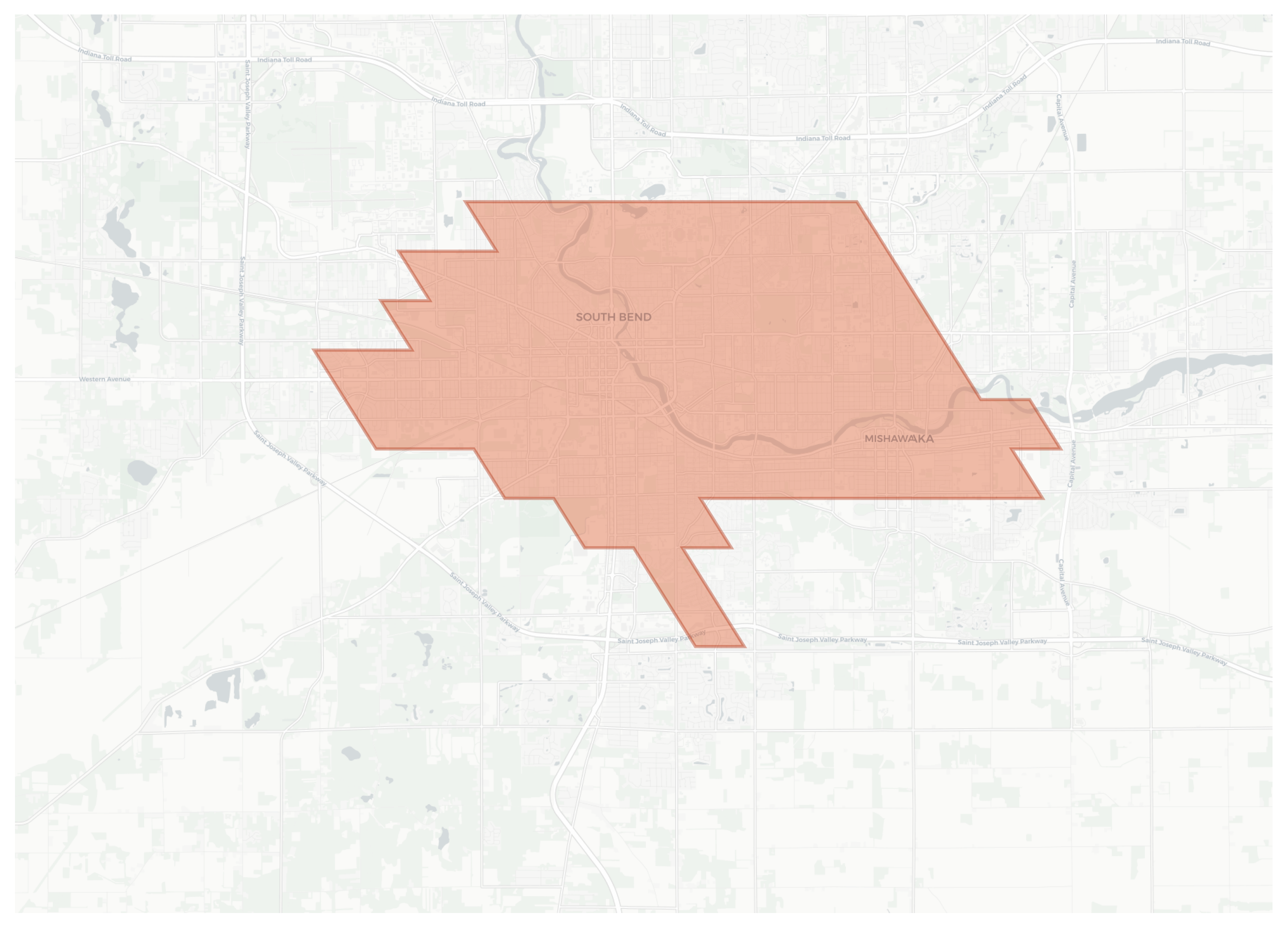 South Bend geographic map