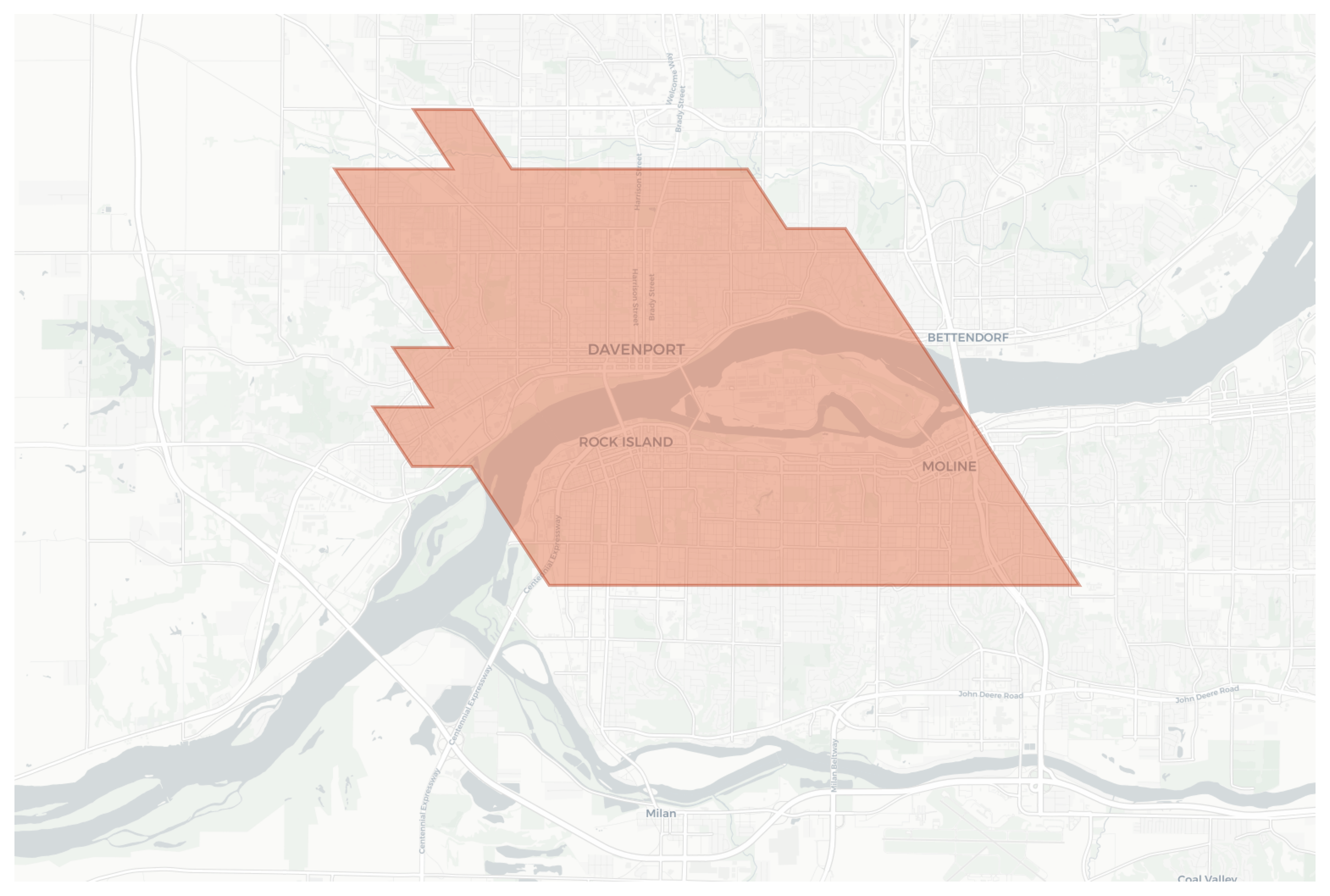 Davenport geographic map
