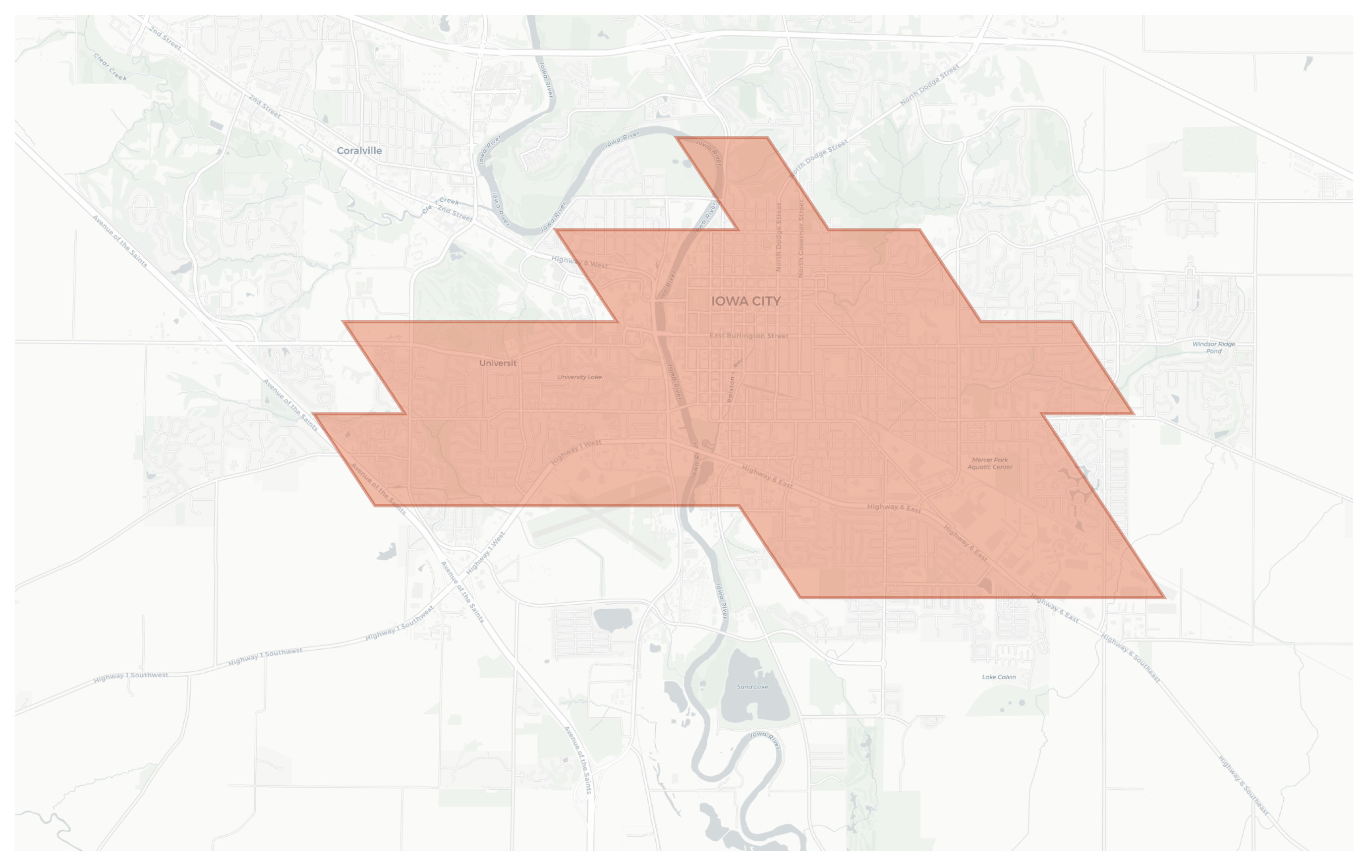Iowa City geographic map