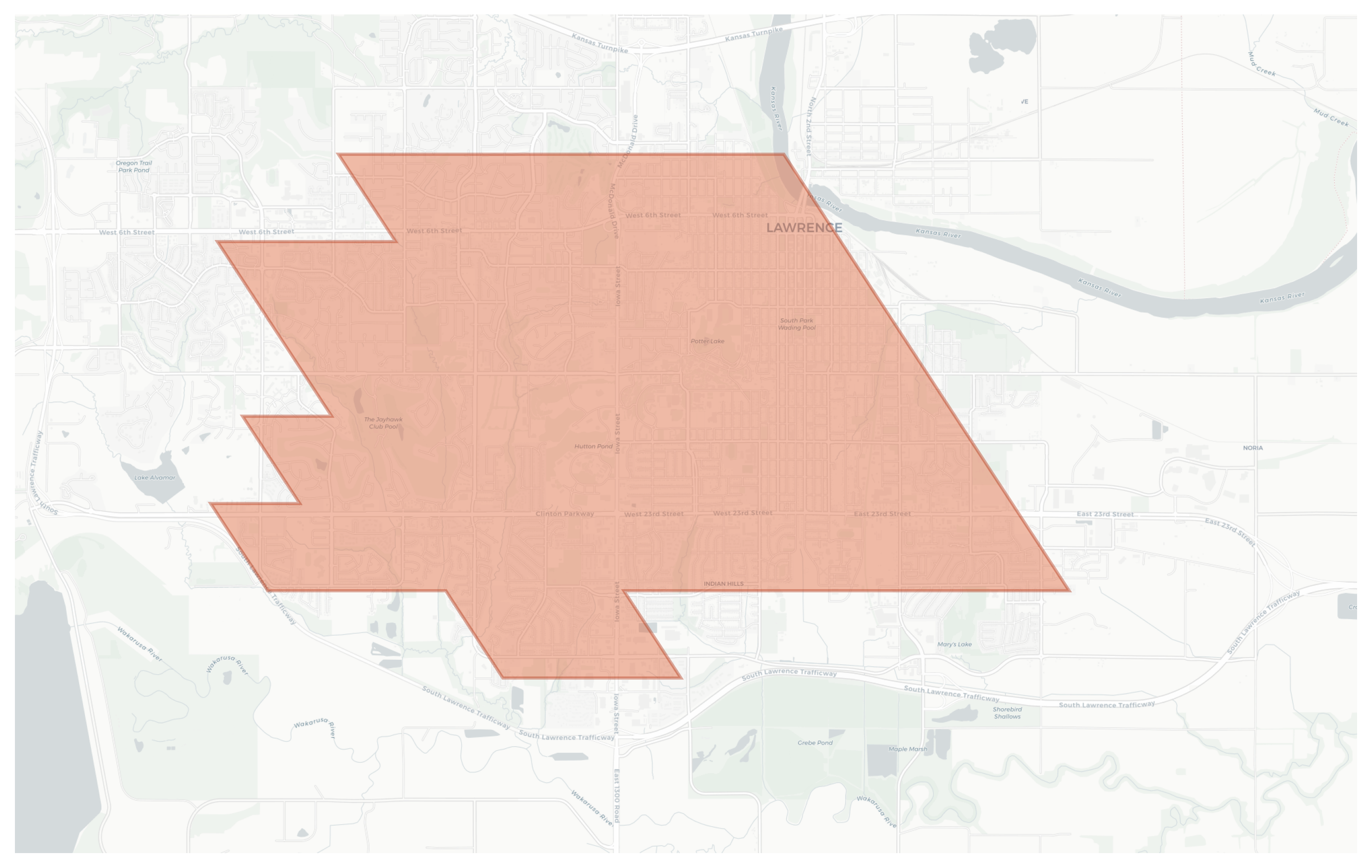 Lawrence geographic map