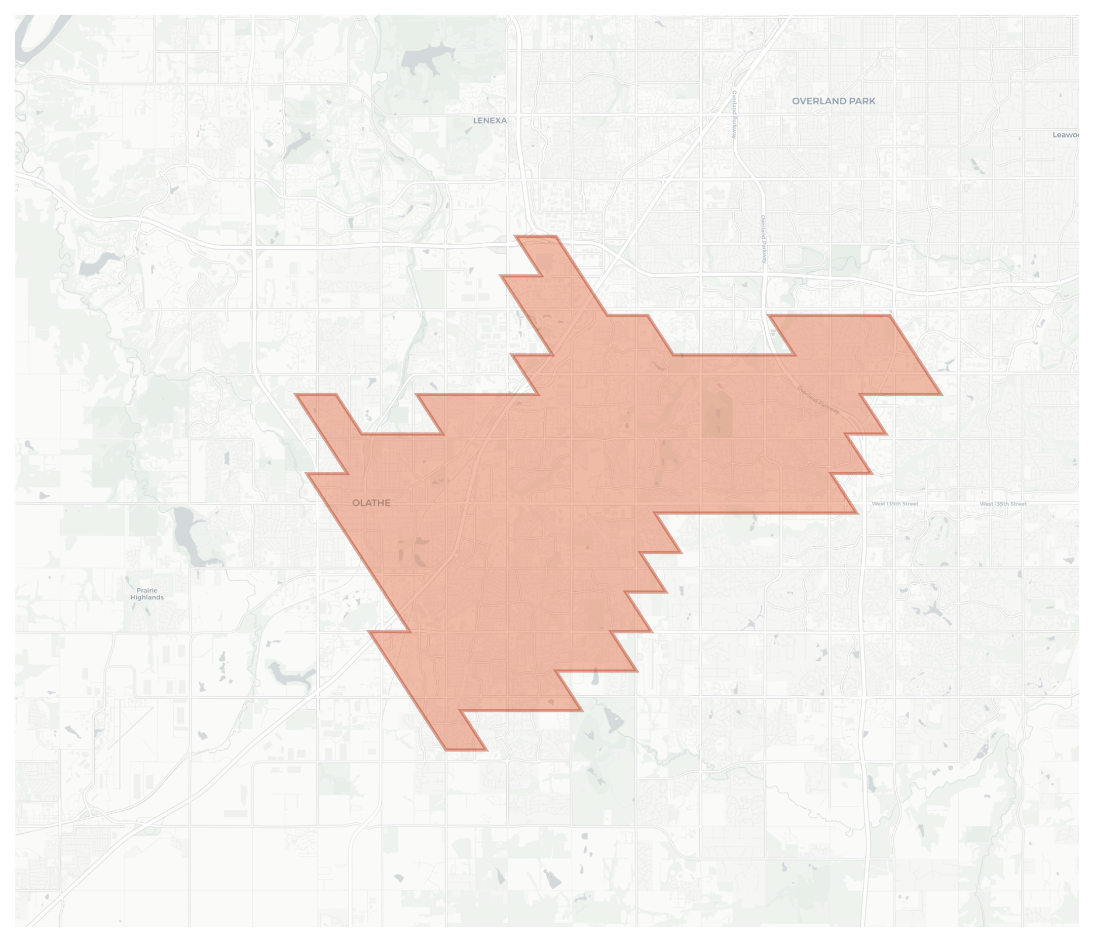 Olathe geographic map
