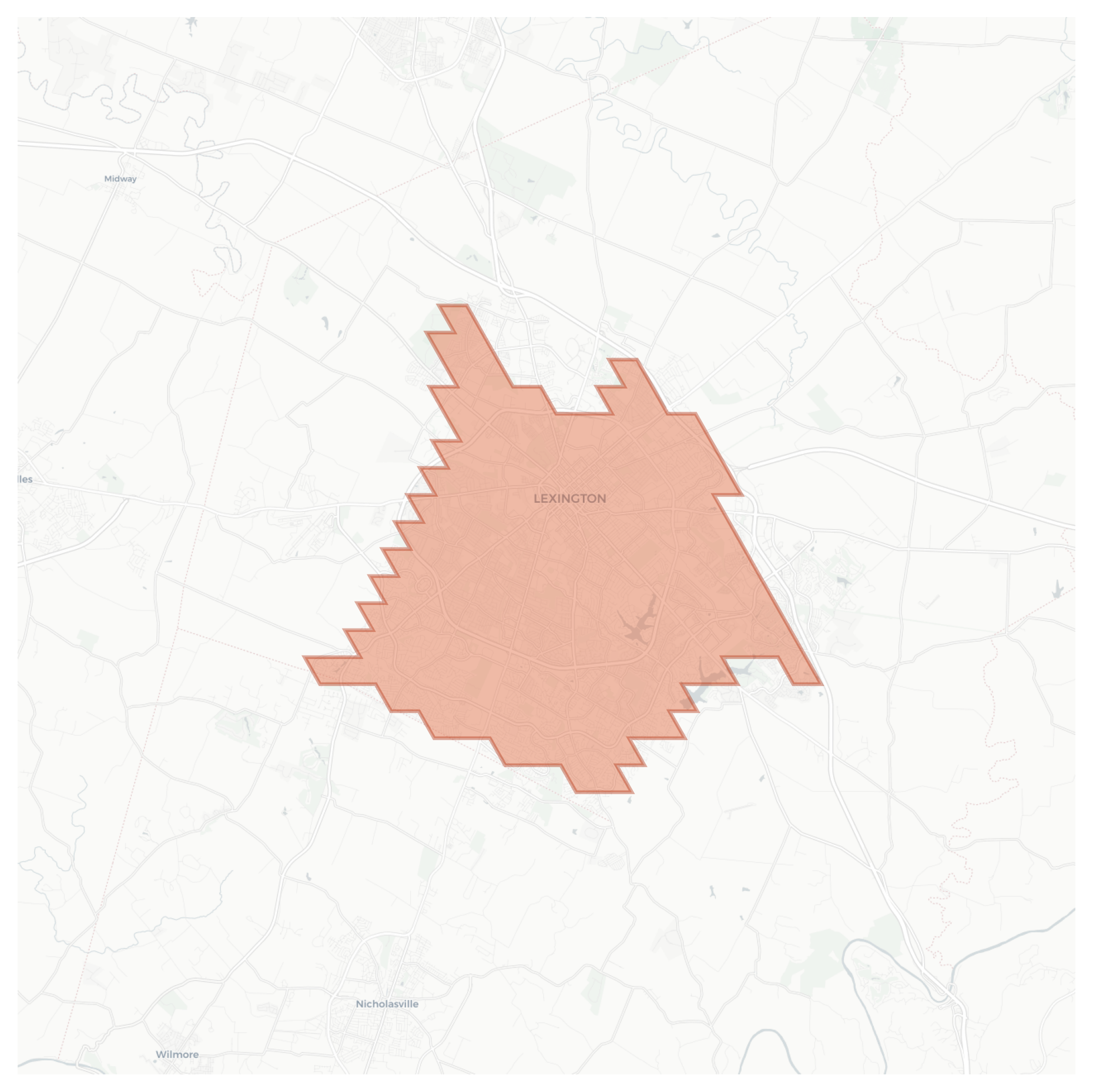 Lexington geographic map