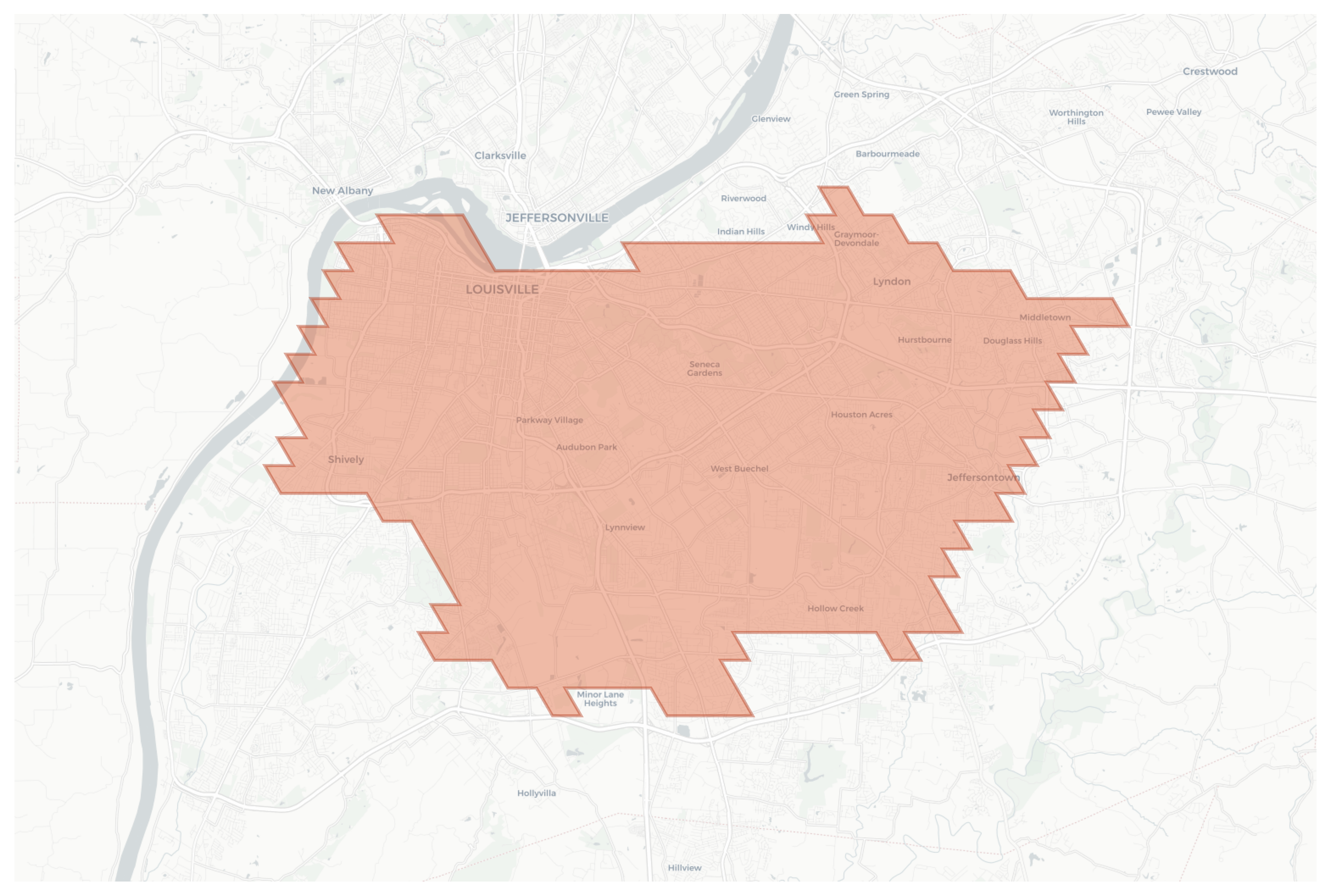 Louisville geographic map